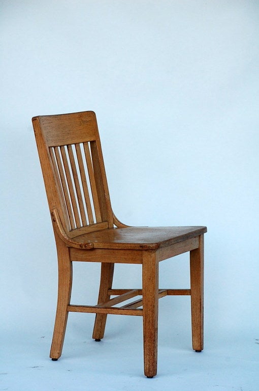 Set of 5 Robust and Comfortable Bleached Oak Dining Chairs In Excellent Condition In Los Angeles, CA