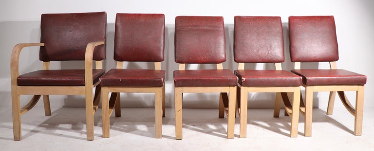 Set of 5 Rohde for Heywood Wakefield Dining Chairs For Sale 1