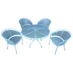 Retro Set of 5 Round Patio Garden Table Dining Set