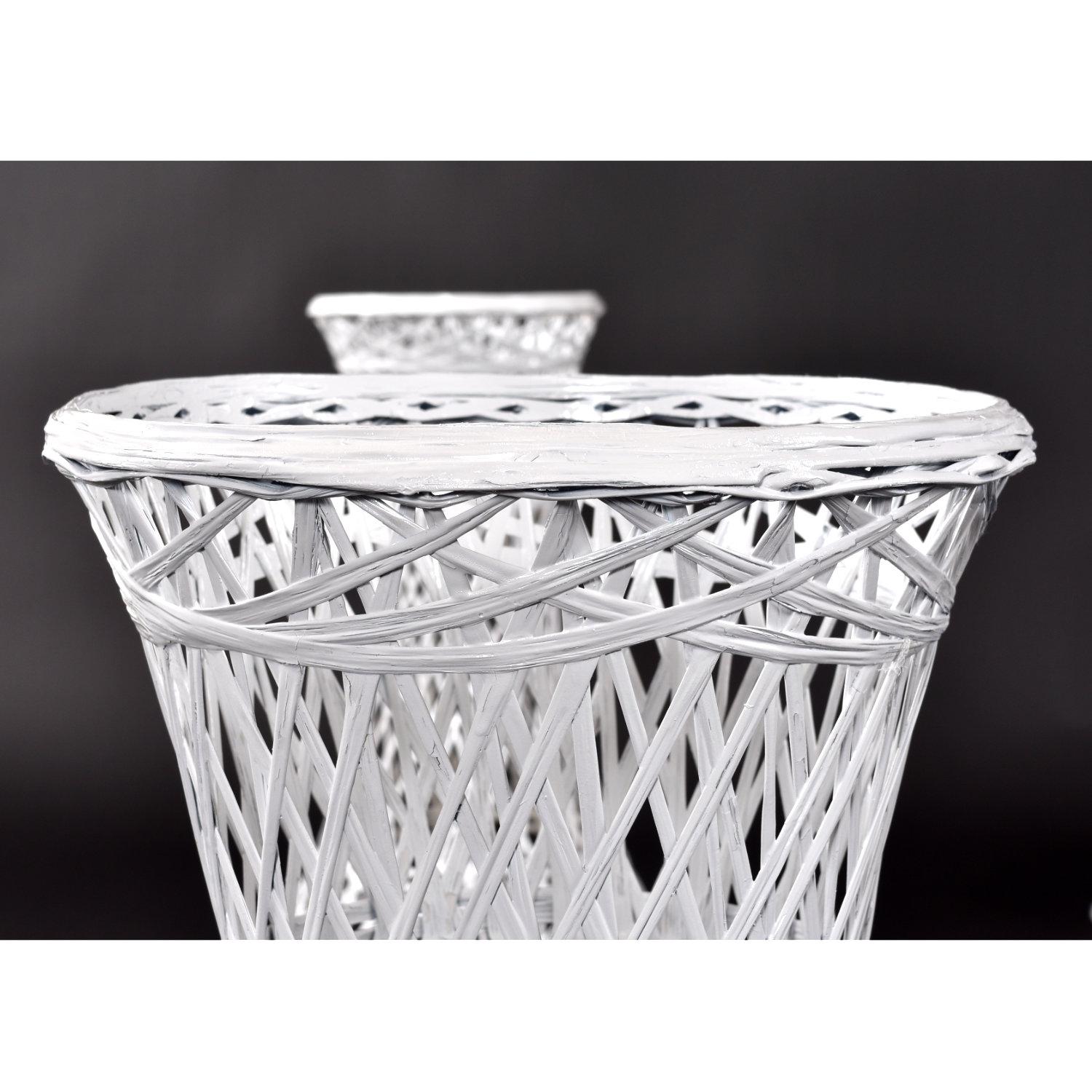 Set of 5 Russell Woodard Spun Fiberglass White Plant Stand Garden Planters For Sale 7