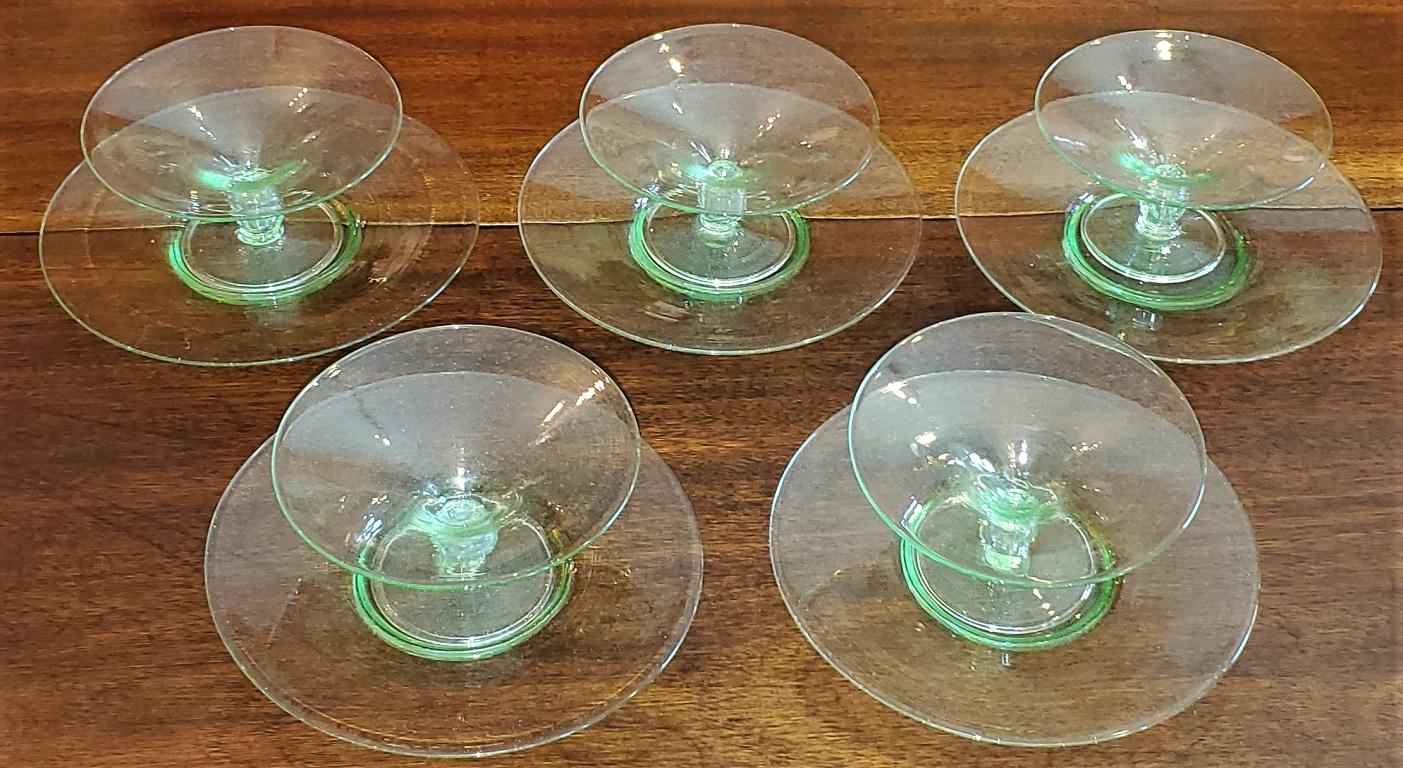 Set of 5 Salviati Venetian Compote Glasses with Dish 2