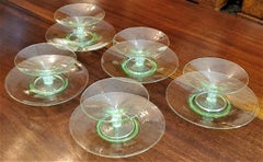 Set of 5 Salviati Venetian Compote Glasses with Dish