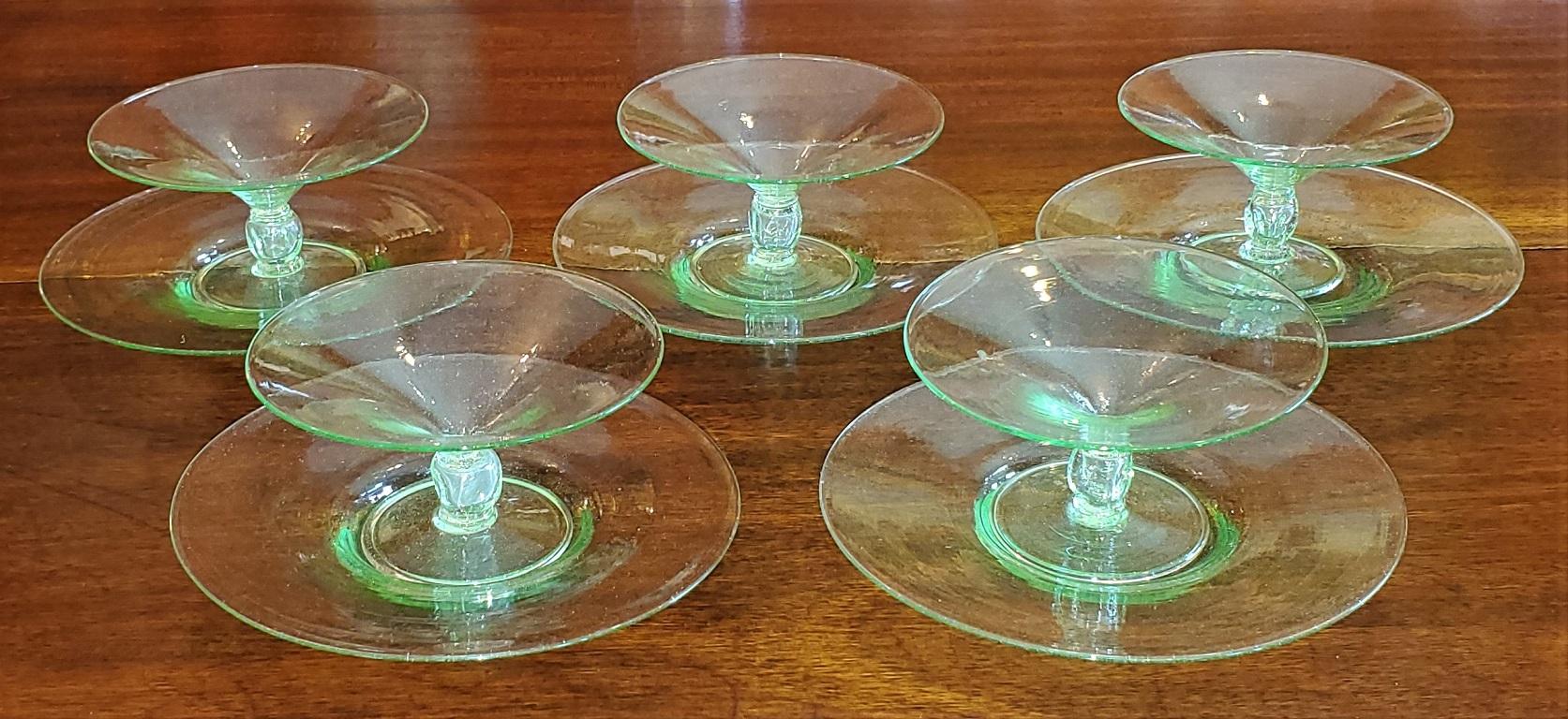 Set of 5 Salviati Venetian Compote Glasses with Dish 1