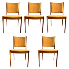 Set of 5 Scandinavian Teak Dining Chairs, Mid-Century Modern, 1960s
