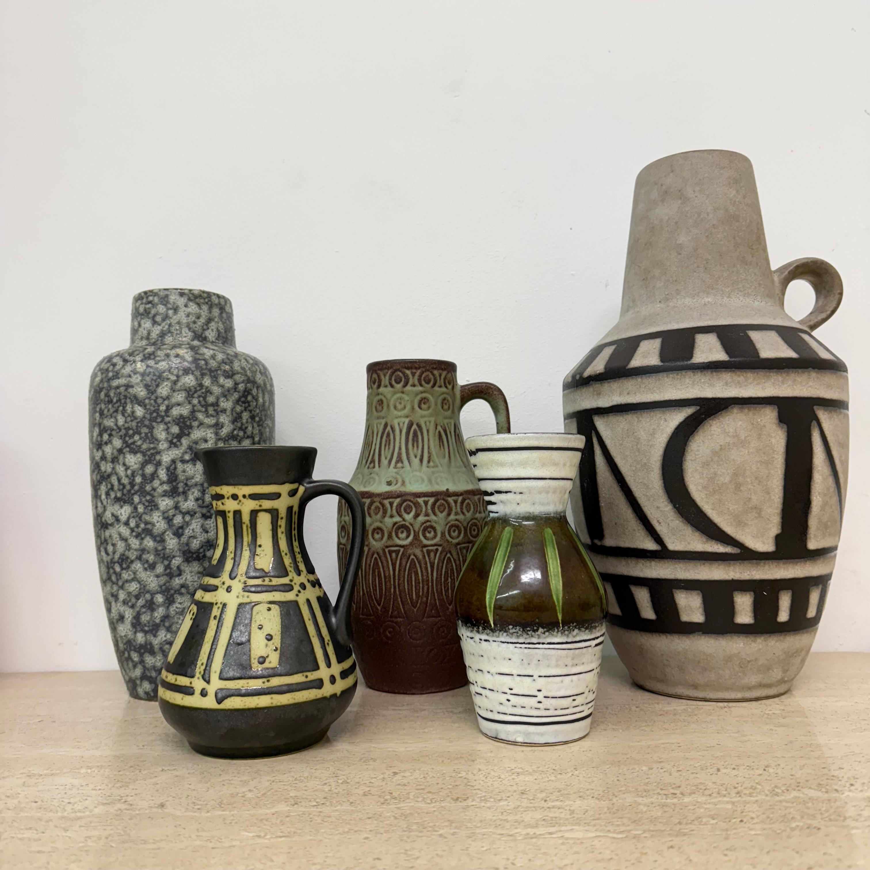 Set di 5 vasi in ceramica di Scheurich, Germania occidentale, anni '70 in vendita 3