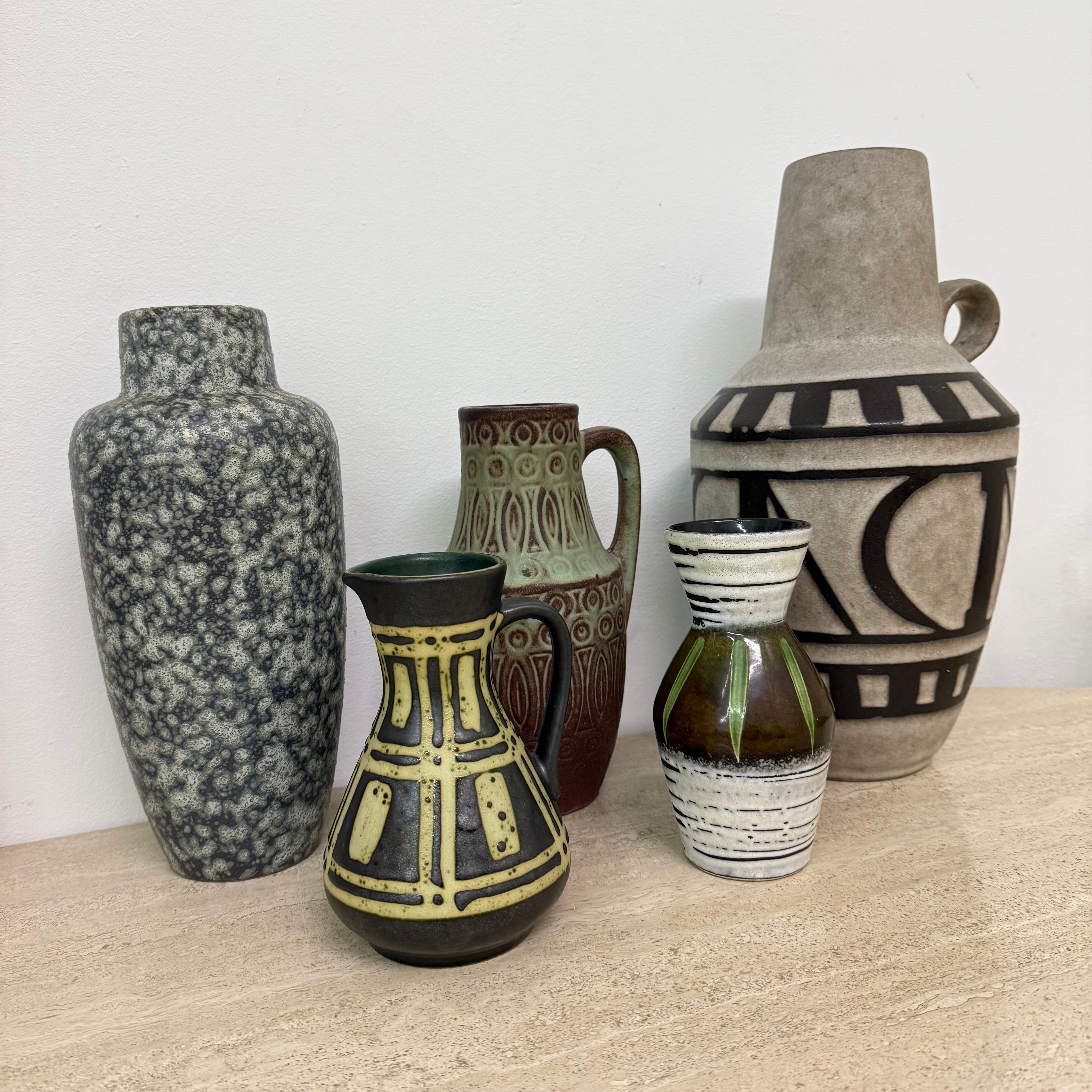 Set di 5 vasi in ceramica di Scheurich, Germania occidentale, anni '70 in vendita 4