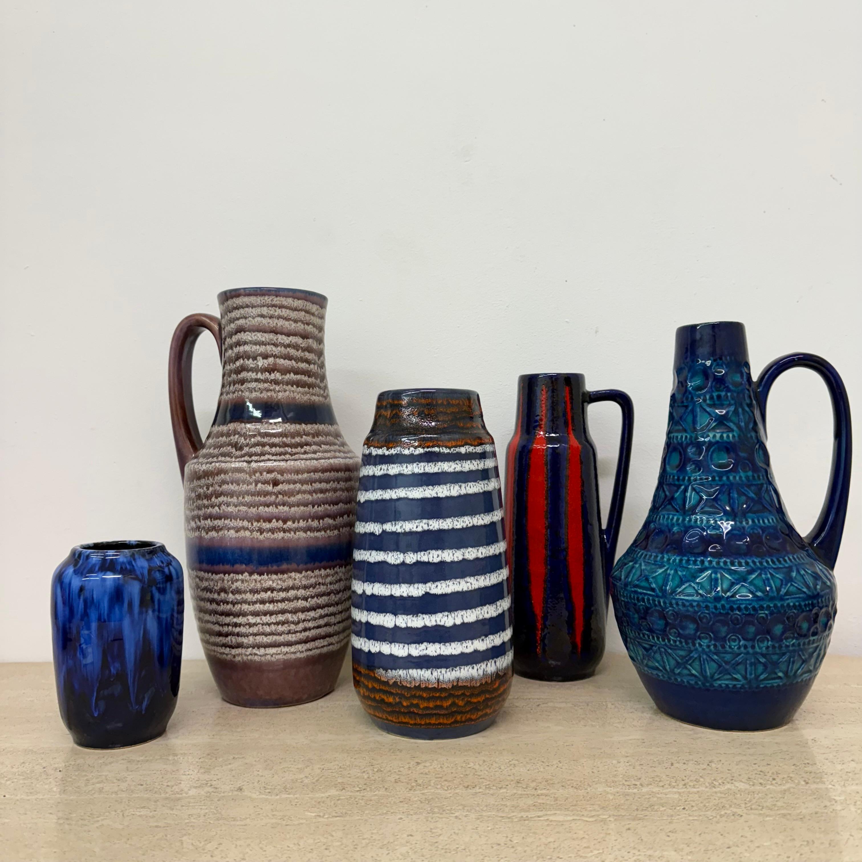 Set di 5 vasi in ceramica scheurich Germania Ovest , anni '70 in vendita 5