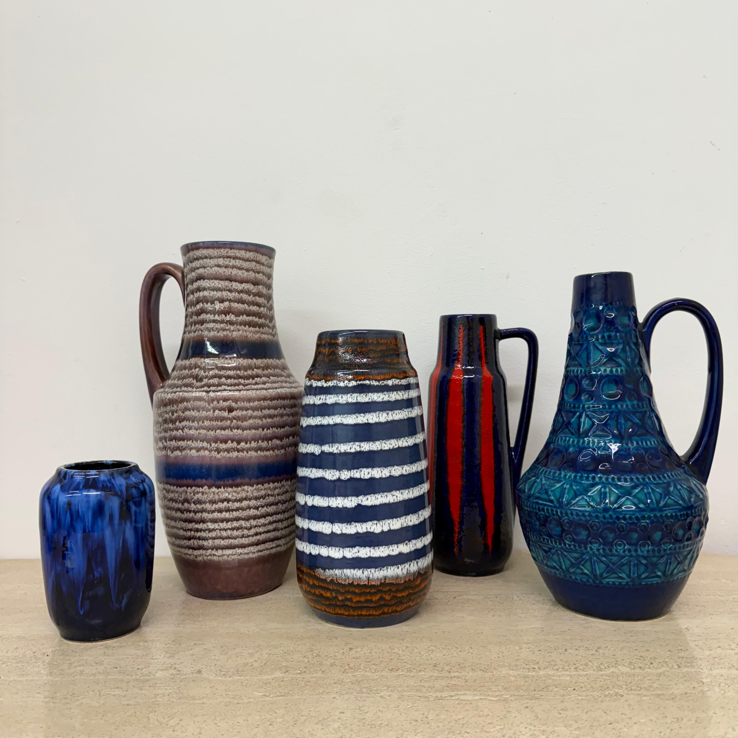 Set di 5 vasi in ceramica scheurich Germania Ovest , anni '70 in vendita 6