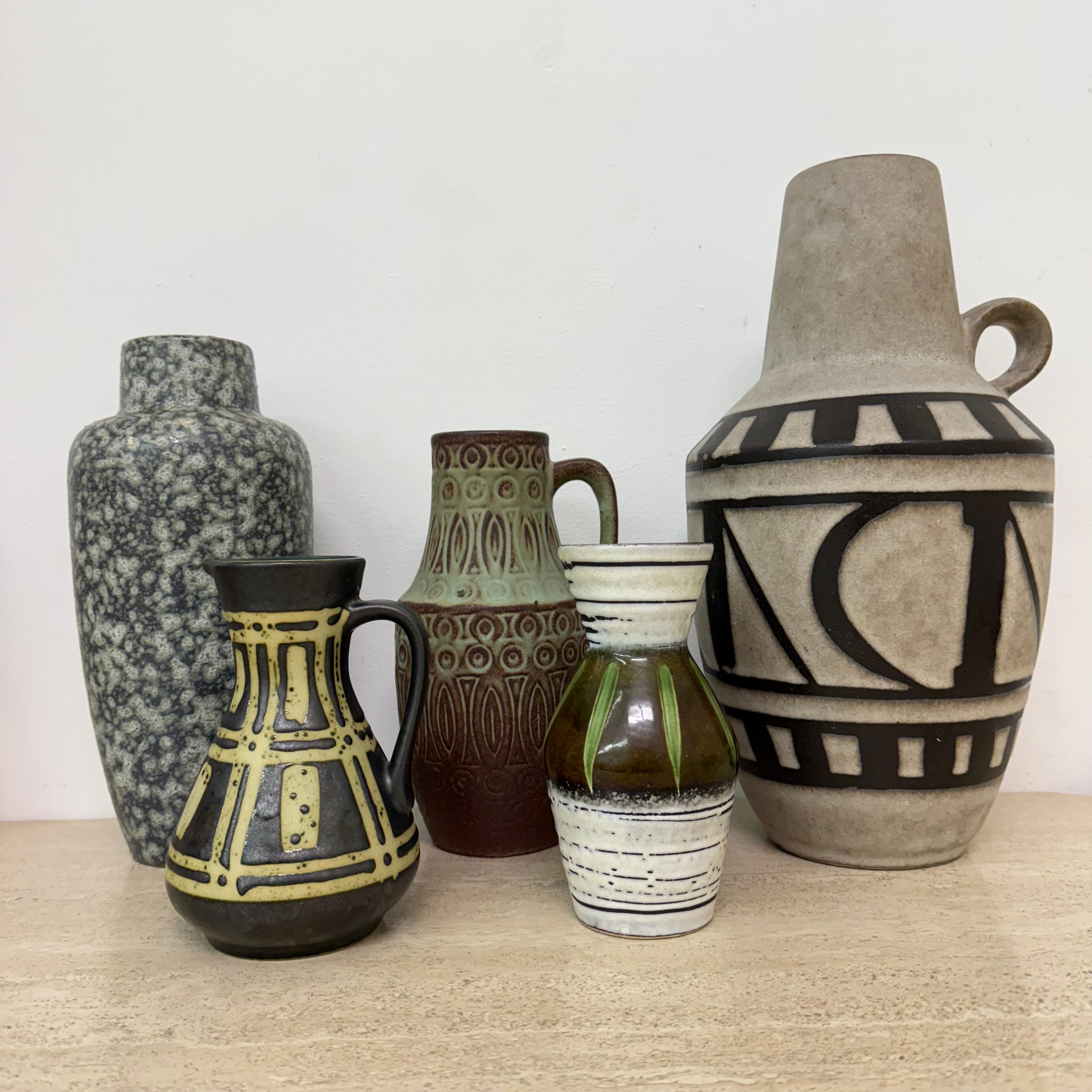 Set di 5 vasi in ceramica di Scheurich, Germania occidentale, anni '70 in vendita 7