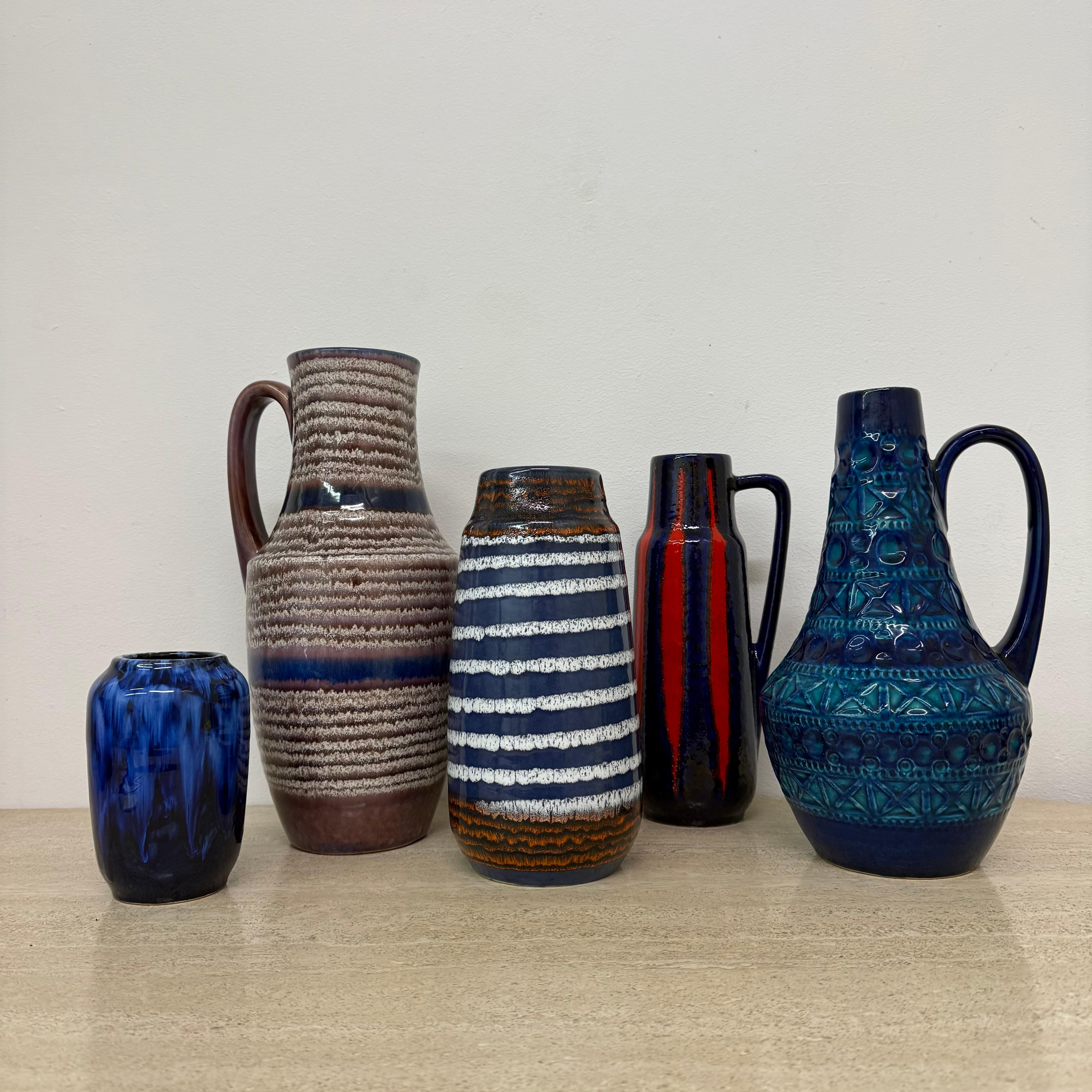 Set di 5 vasi in ceramica scheurich Germania Ovest , anni '70 in vendita 7