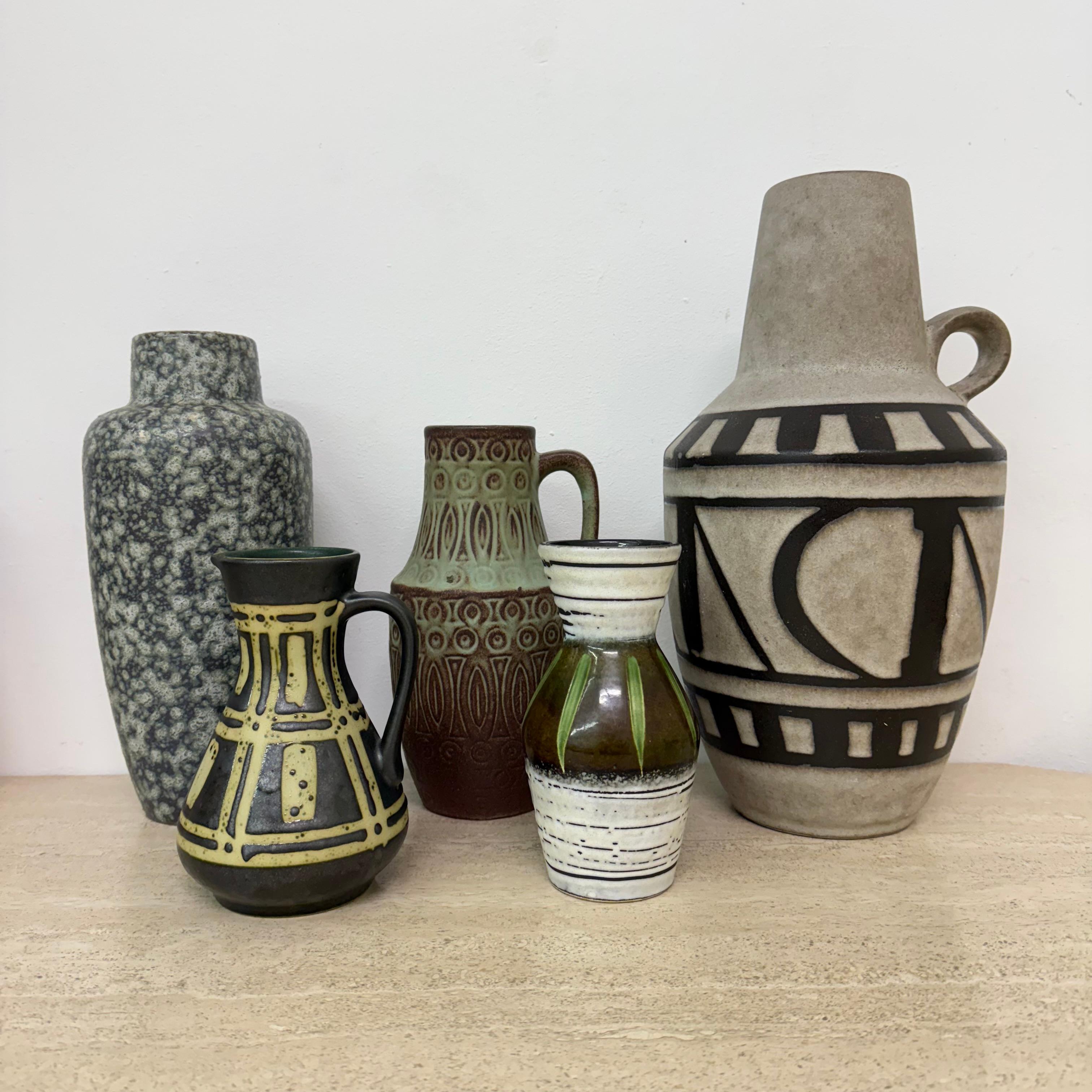 Set di 5 vasi in ceramica di Scheurich, Germania occidentale, anni '70 in vendita 8
