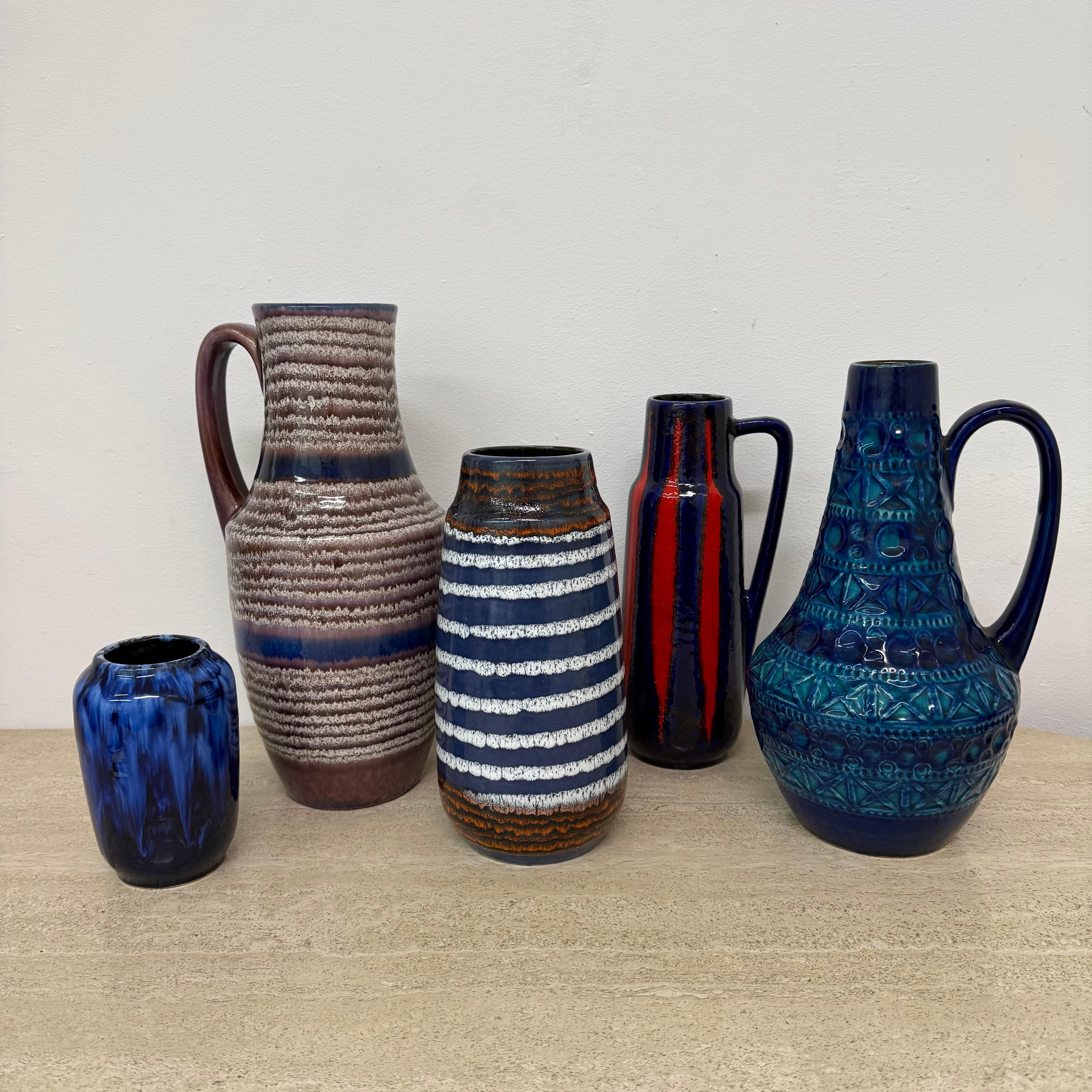 Set di 5 vasi in ceramica scheurich Germania Ovest , anni '70 in vendita 8