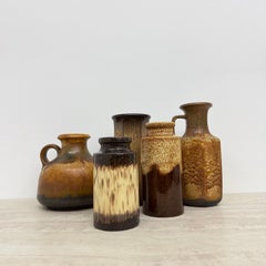 Set of 5 Scheurich West Germany ceramic vases , 1970s