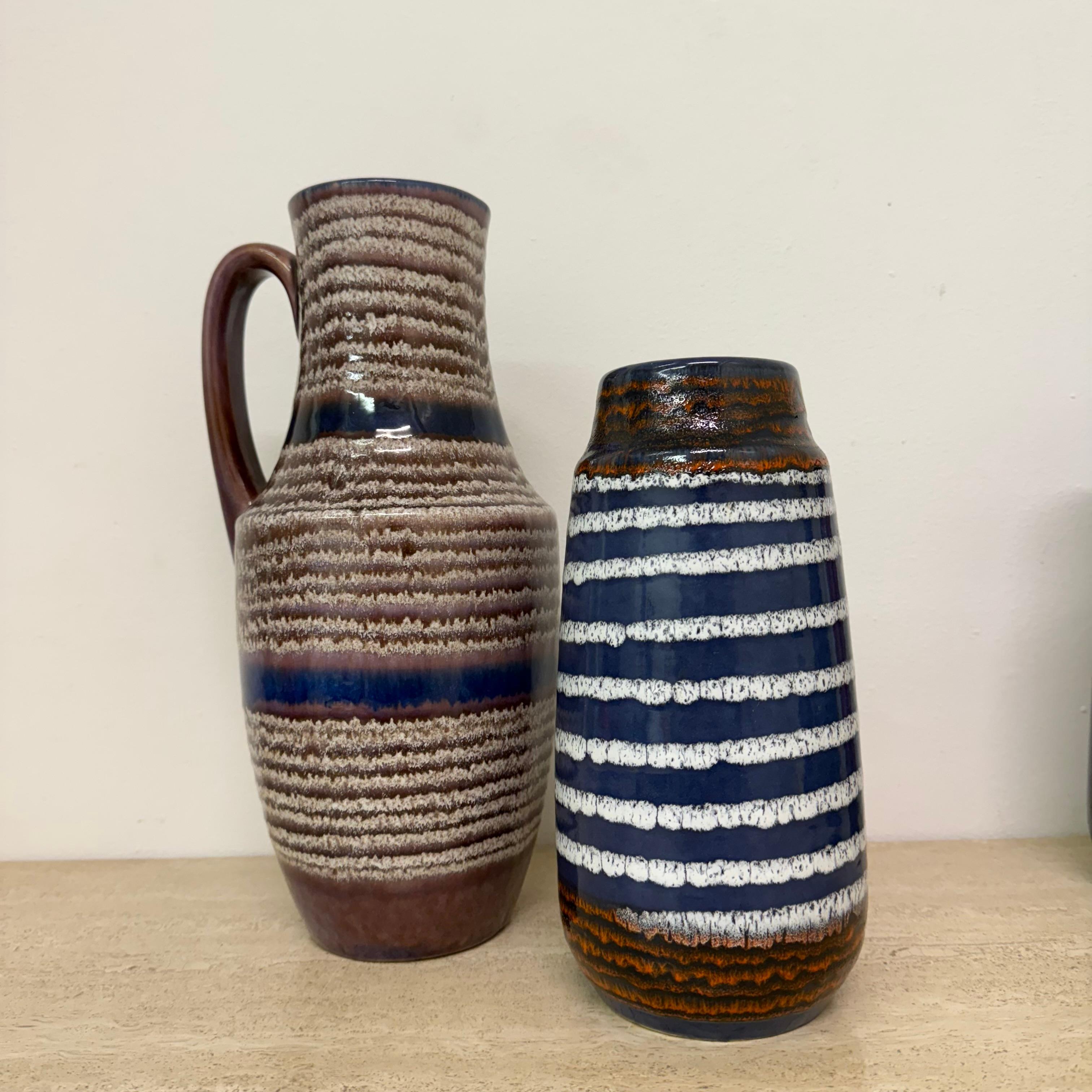 Mid-Century moderno Set di 5 vasi in ceramica scheurich Germania Ovest , anni '70 in vendita