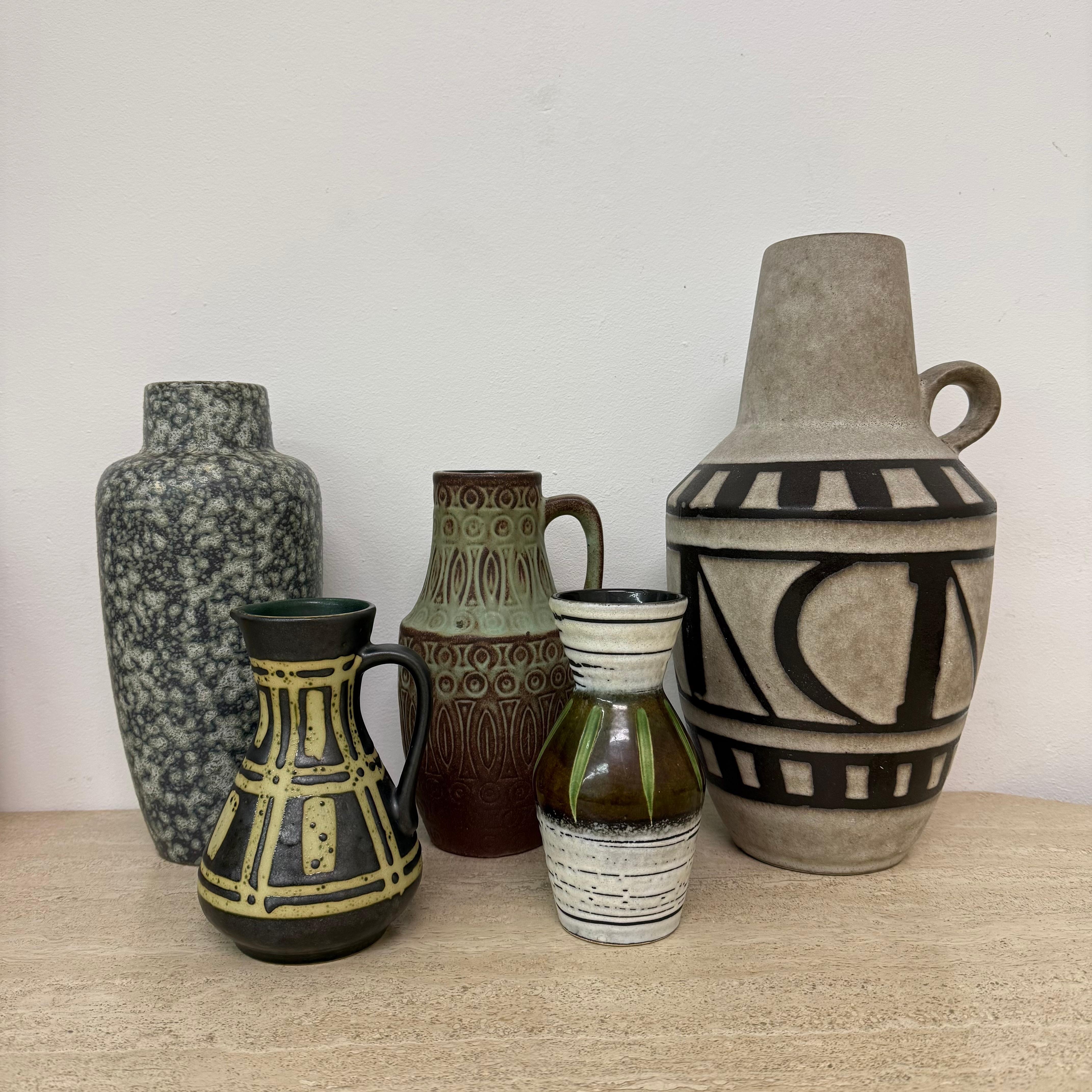 Set di 5 vasi in ceramica di Scheurich, Germania occidentale, anni '70 In condizioni buone in vendita a Delft, NL