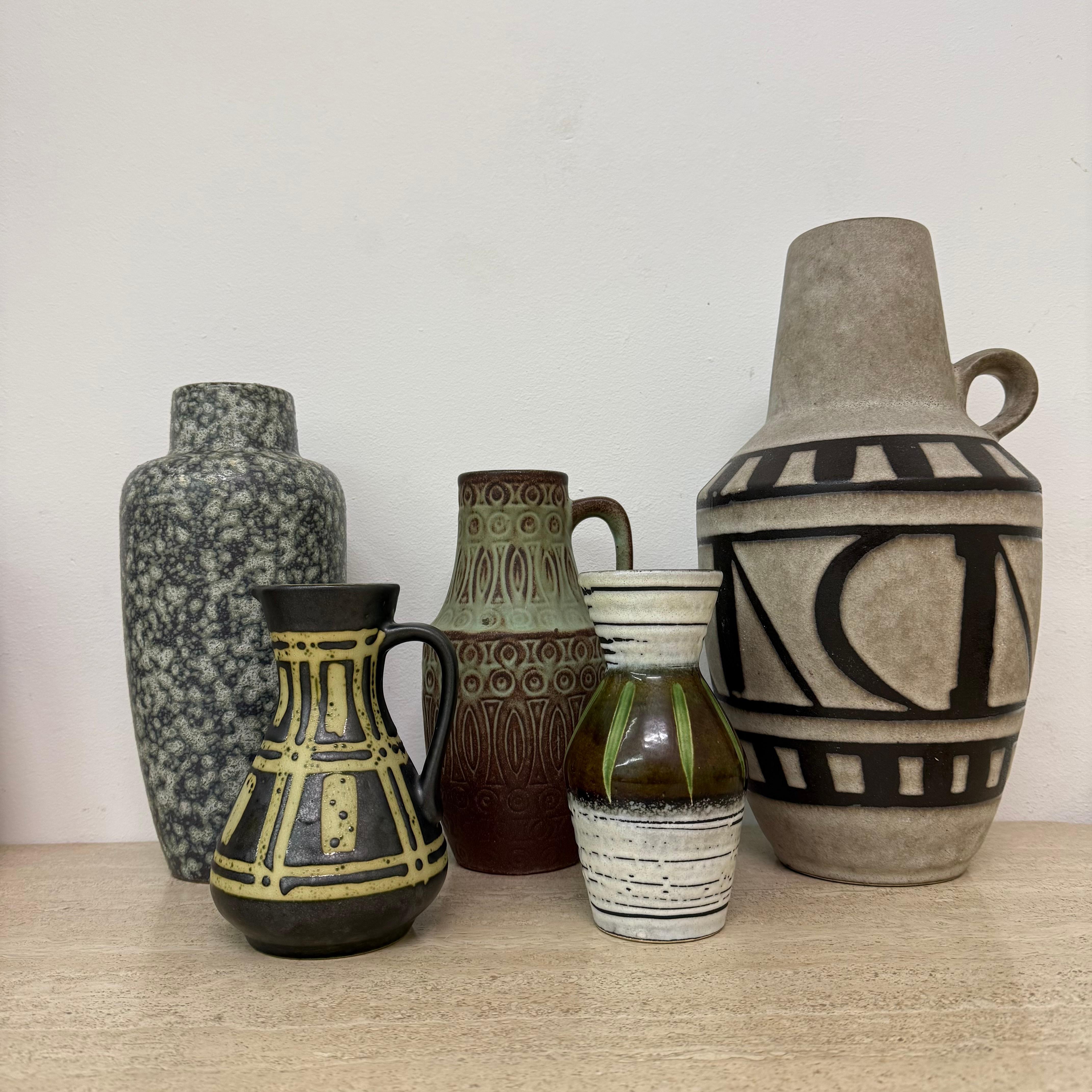 Set di 5 vasi in ceramica di Scheurich, Germania occidentale, anni '70 in vendita 1