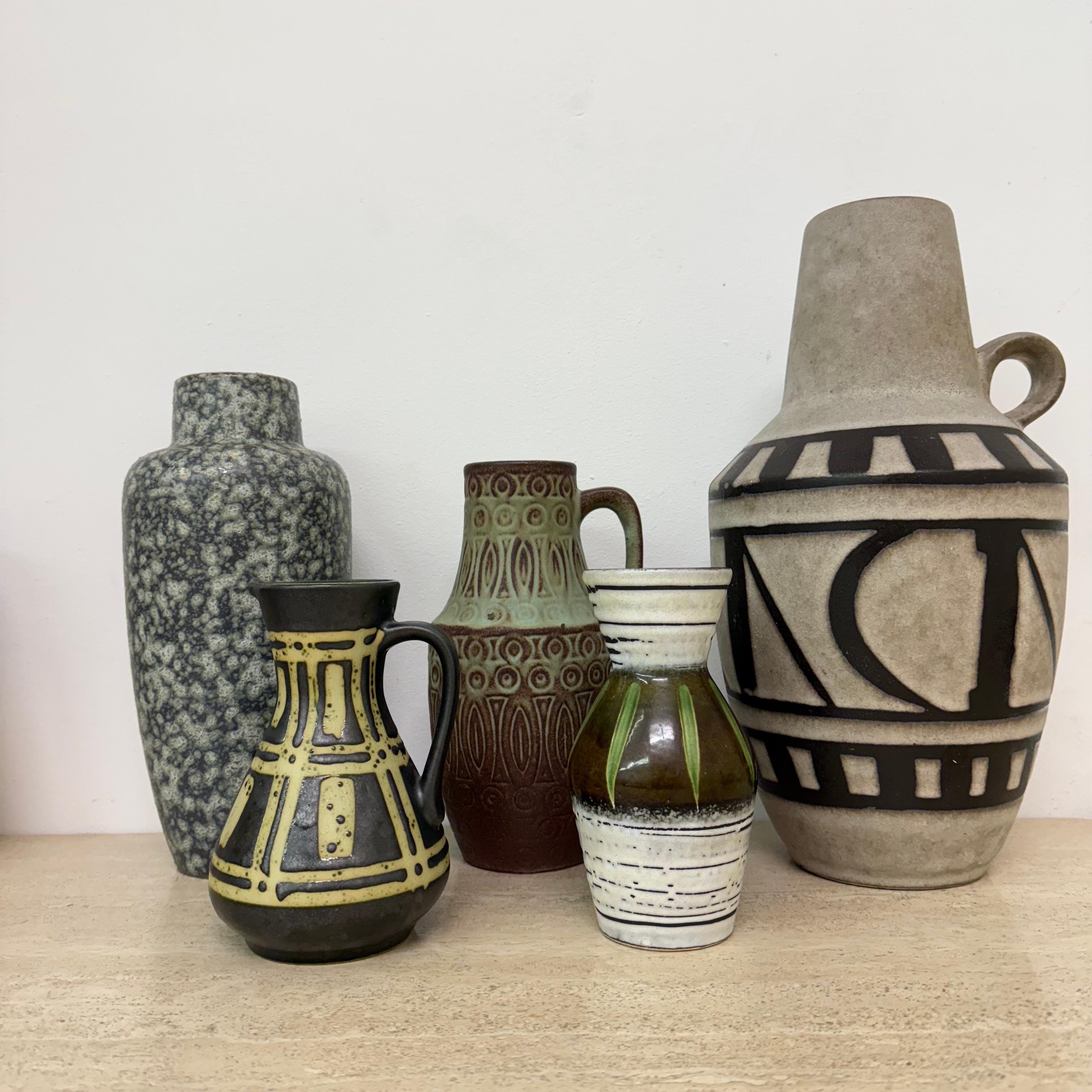 Set di 5 vasi in ceramica di Scheurich, Germania occidentale, anni '70 in vendita 2