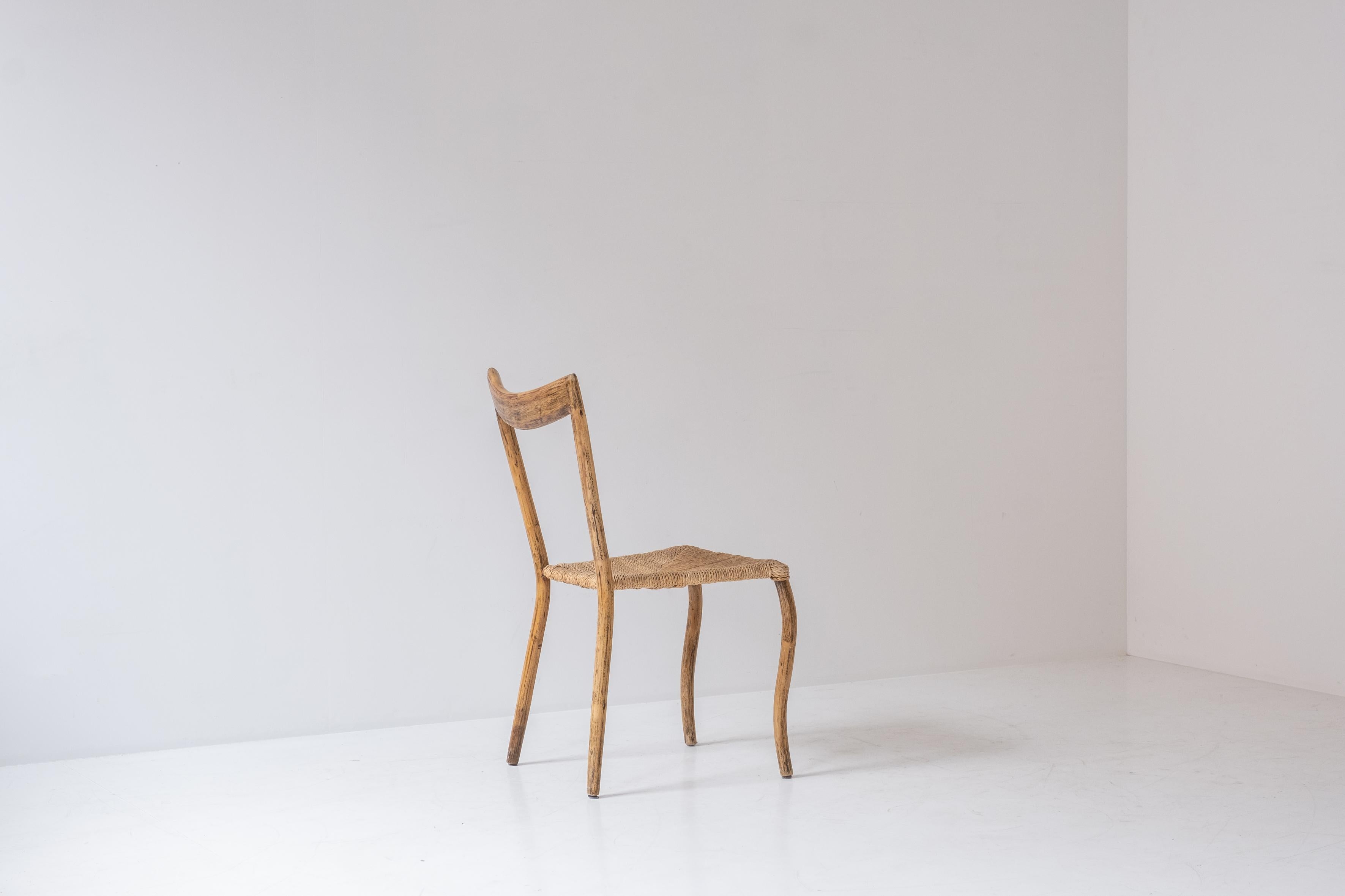 Mid-20th Century Set of 5 Sculptural Dining Chairs from France, Designed in the 1960s