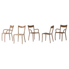 Set of 5 Sculptural Dining Chairs from France, Designed in the 1960s