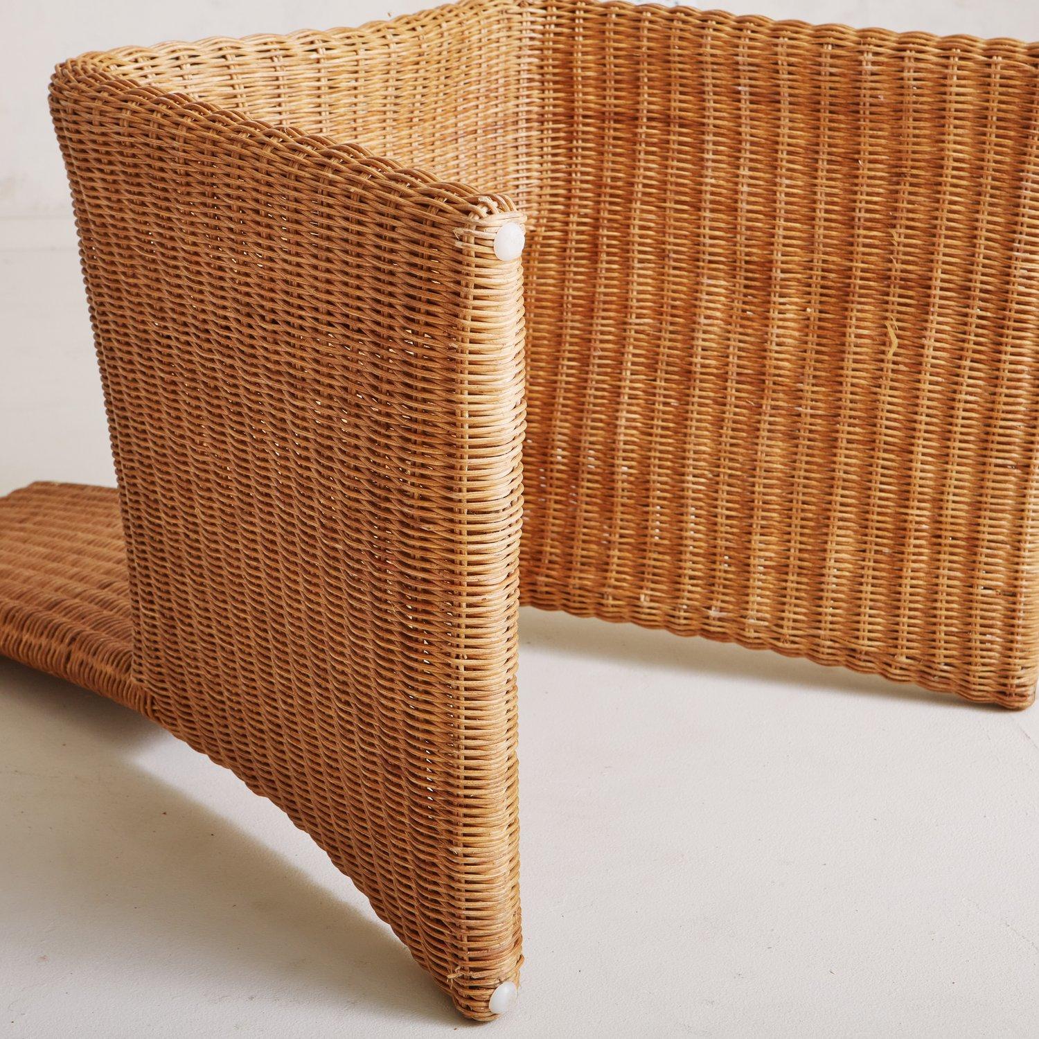 Set of 5 Sculptural Wicker Dining Chairs, Spain 20th Century 5