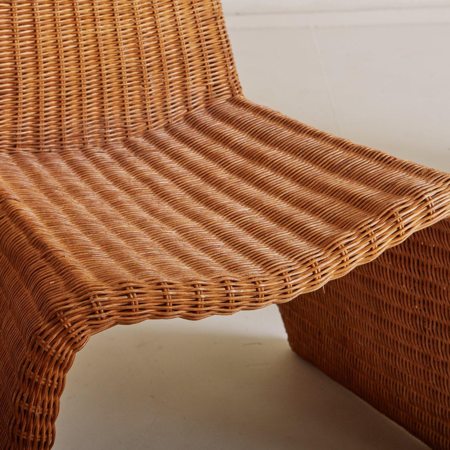 Set of 5 Sculptural Wicker Dining Chairs, Spain 20th Century 8