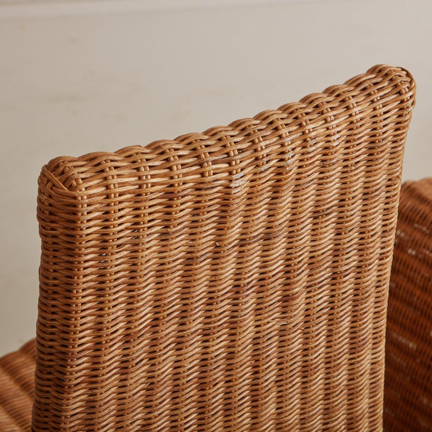 Set of 5 Sculptural Wicker Dining Chairs, Spain 20th Century 9