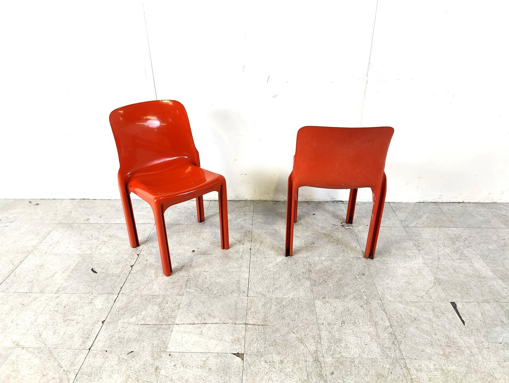 Italian Set of 5 Selene dining chairs by Vico Magistretti for Artemide, 1970s For Sale