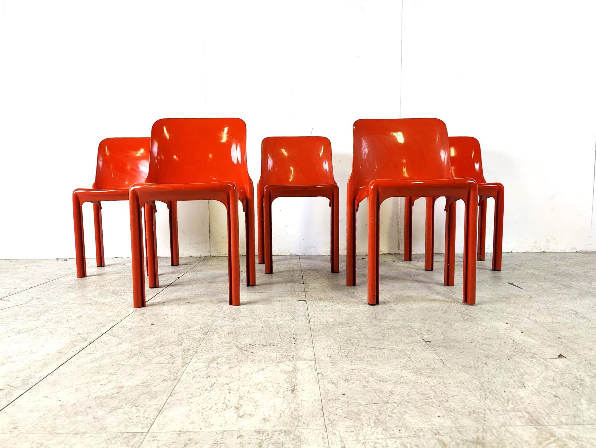 Set of 5 Selene dining chairs by Vico Magistretti for Artemide, 1970s For Sale 2