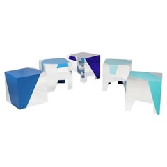 Set Of 5 Sissi Stackable Totem Seats in Powder-Coated Aluminum by altreforme