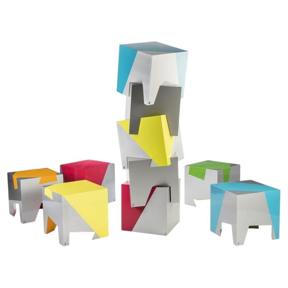 Set Of 5 Sissi Stackable Totem Seats in Powder-Coated Aluminum by altreforme