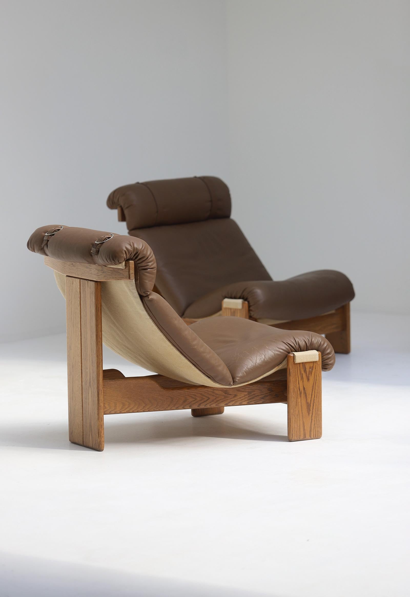 Other Set of 5 Sling Chairs Attributed to Durlet, Belgium, 1970s
