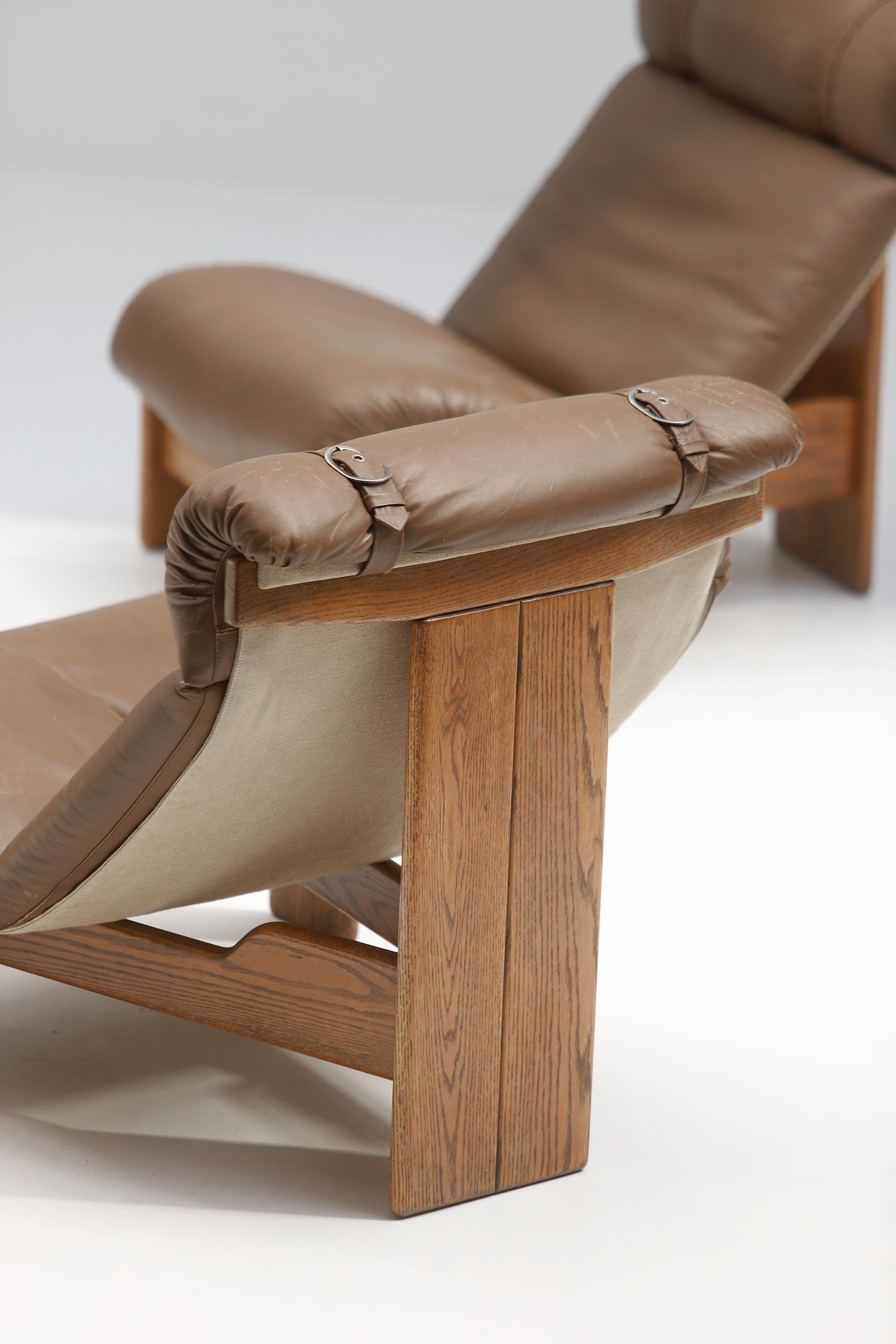 Set of 5 Sling Chairs Attributed to Durlet, Belgium, 1970s In Good Condition In Antwerpen, Antwerp