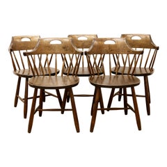 Set of 5 Småland Wooden Chairs by Yngve Ekström for Stolab