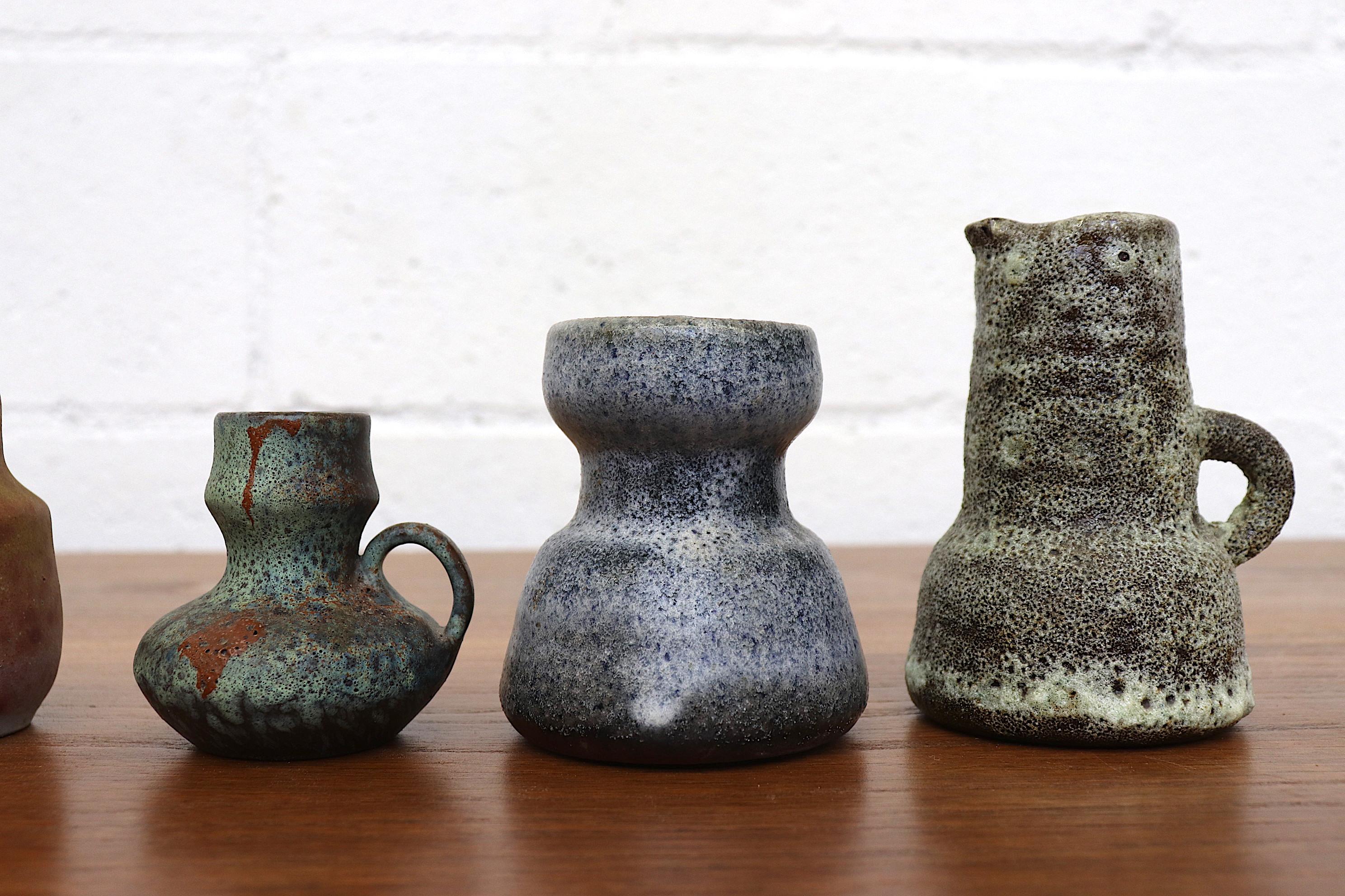 Mid-20th Century Set of 5 Small Dutch Ceramic Vases