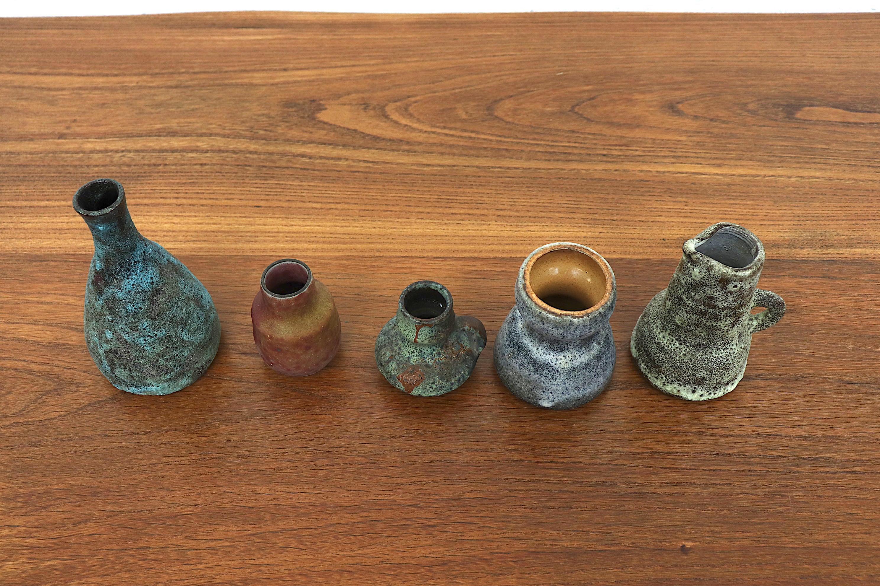 Set of 5 Small Dutch Ceramic Vases 1