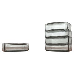 Set of 5 Small Mid-Century Danish Cabaret Glass Tray Bowls from Holmegaard