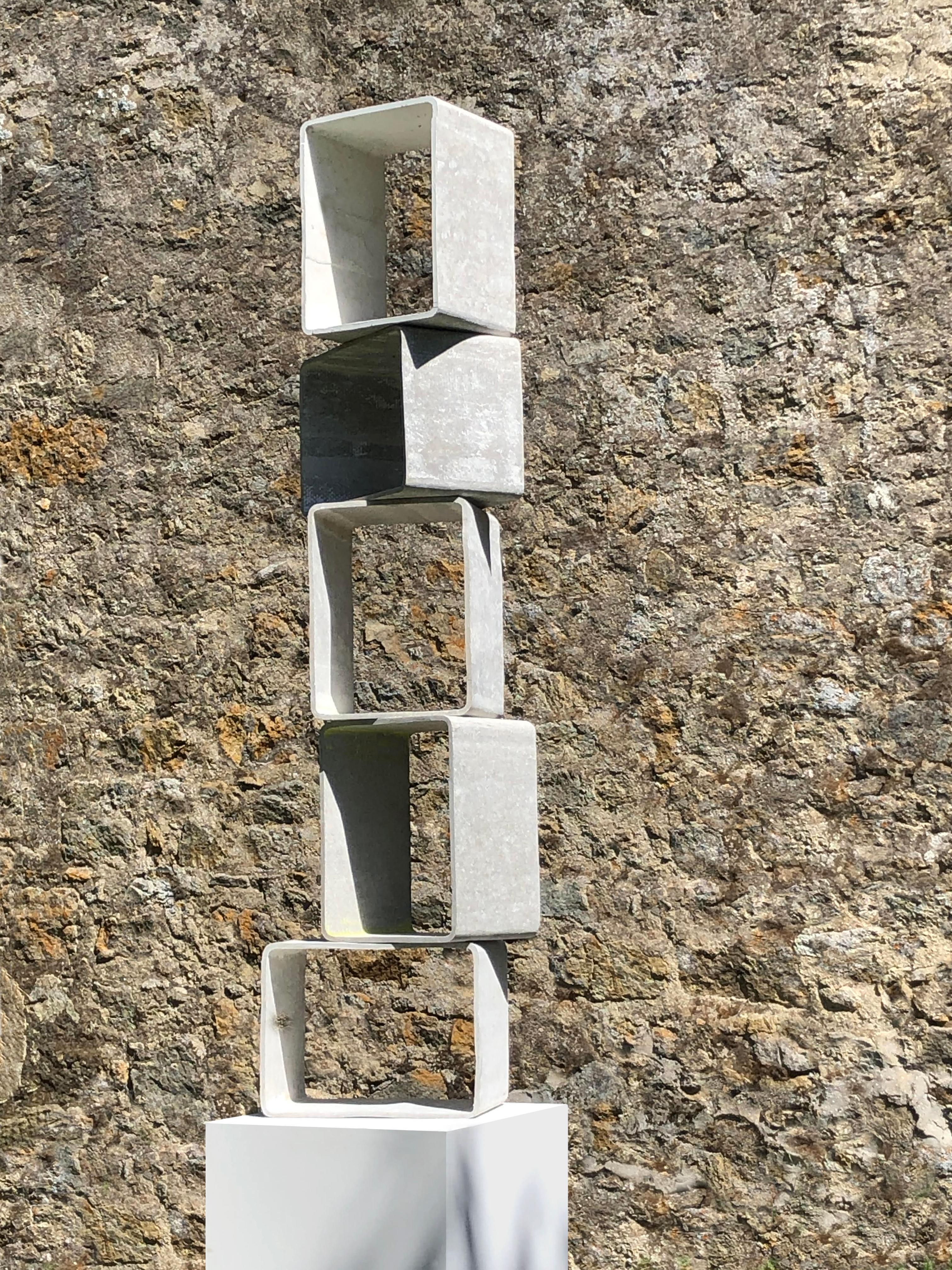 Set of 5 SPACE-AGE Concrete BOOKCASES by WILLY GUHL for ETERNIT, Swiss 1970 For Sale 7