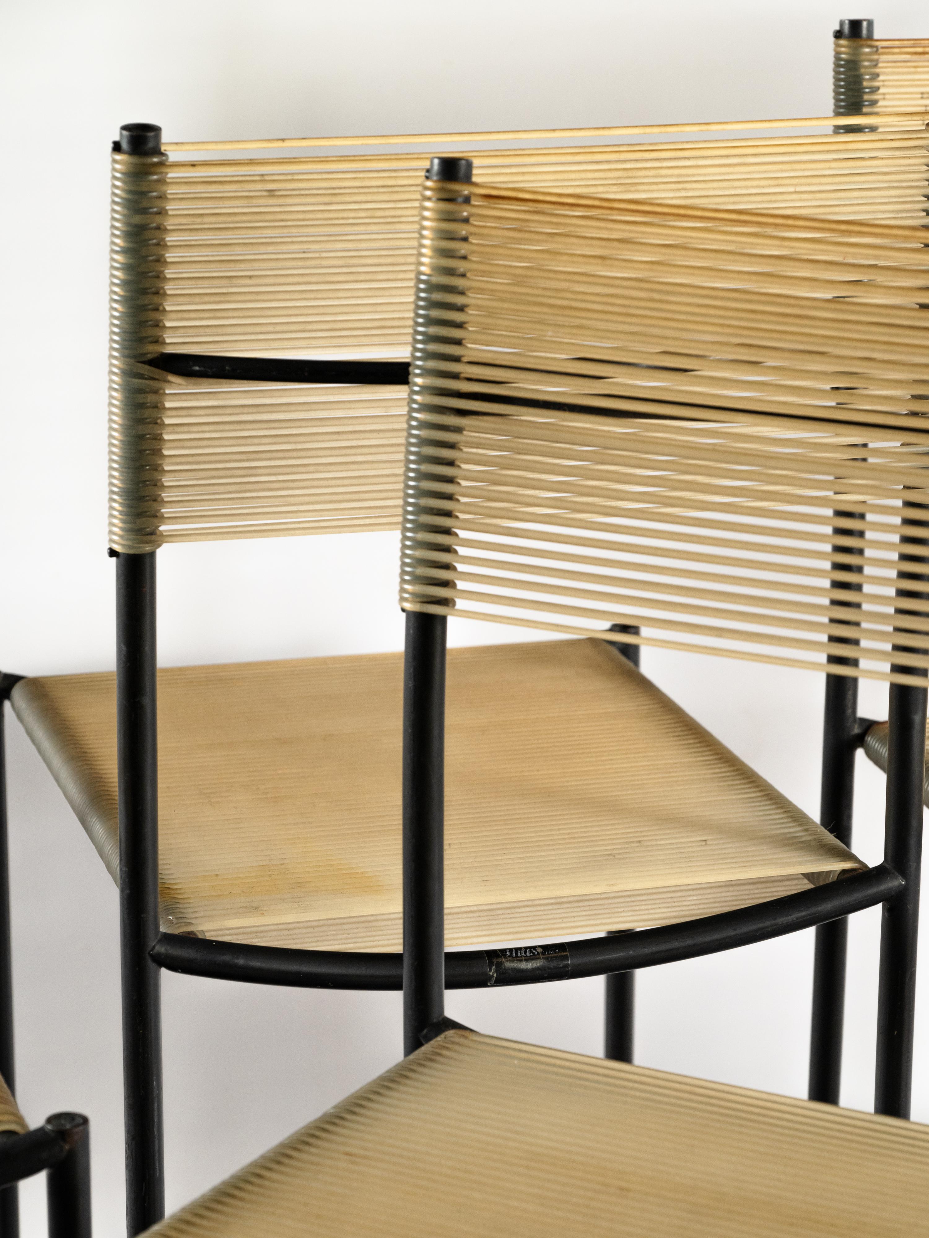Set di 5 sedie Spaghetti di Giandomenico Belotti per Alias circa 1980 in vendita 12