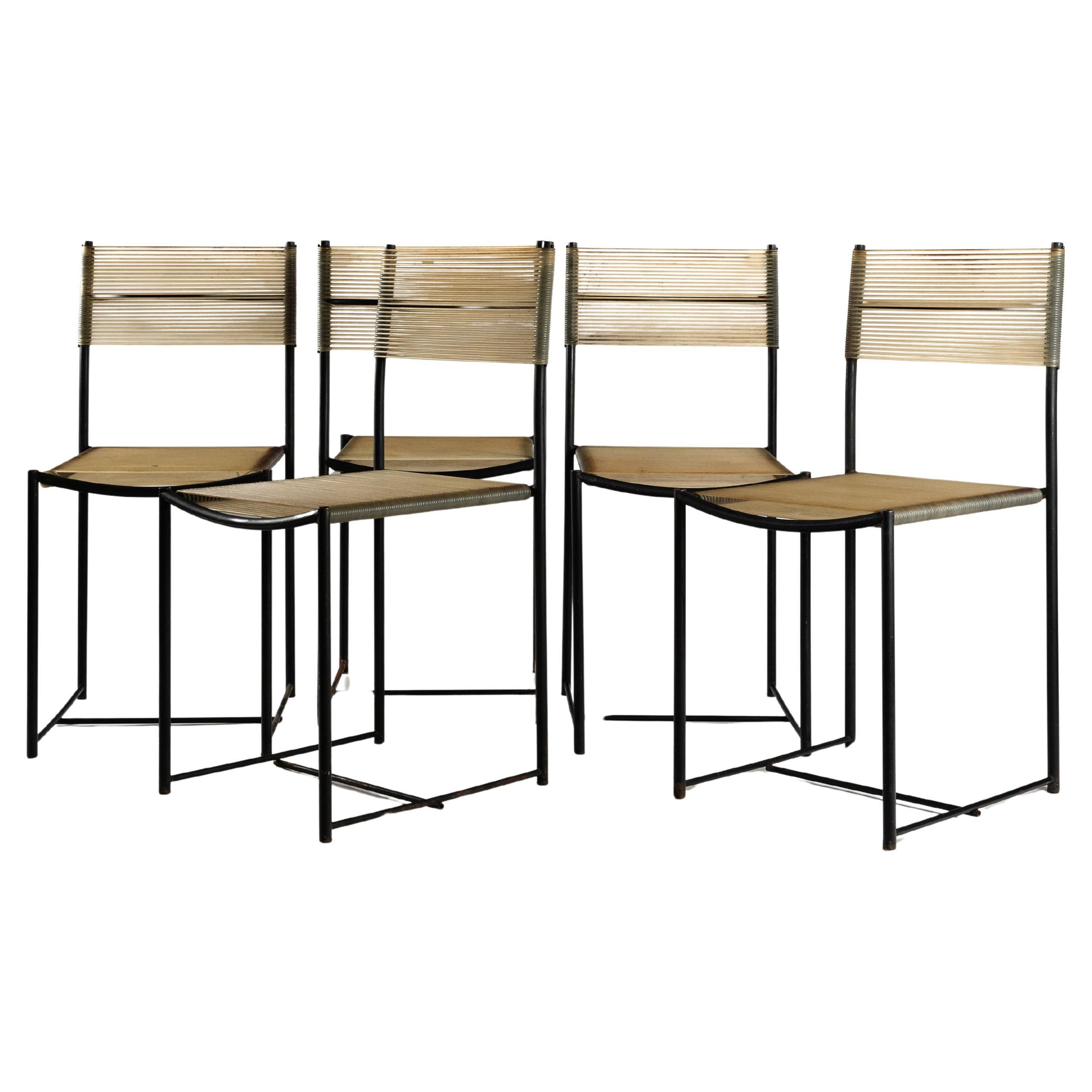 Set of 5 Spaghetti Chairs by Giandomenico Belotti for Alias circa 1980