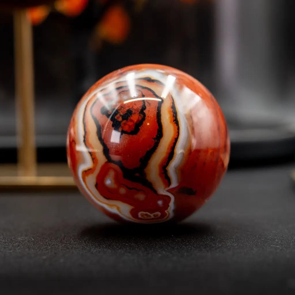 Set of 5 Spheres – Sardonyx Agate In Good Condition For Sale In Saint-Ouen, FR