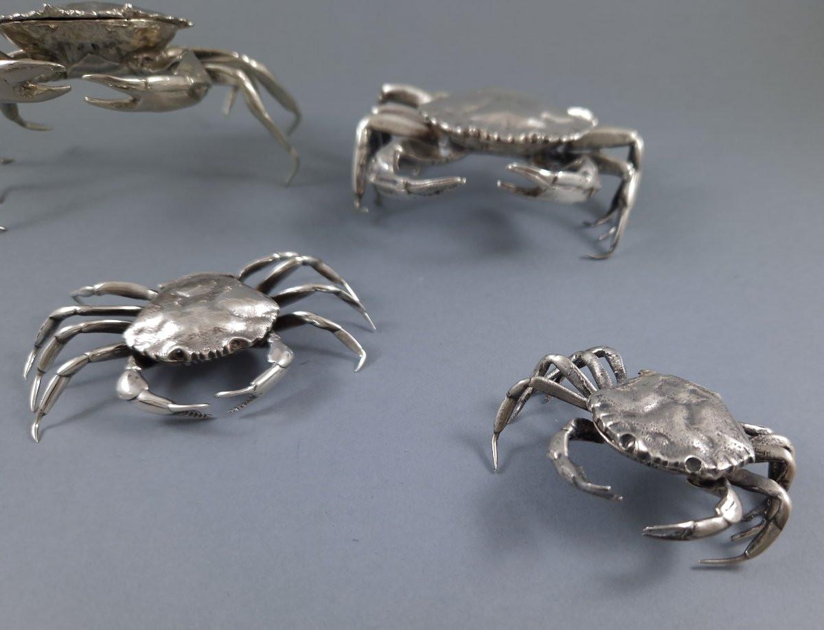 Set Of 5 Sterling Silver Crab Boxes For Sale 4