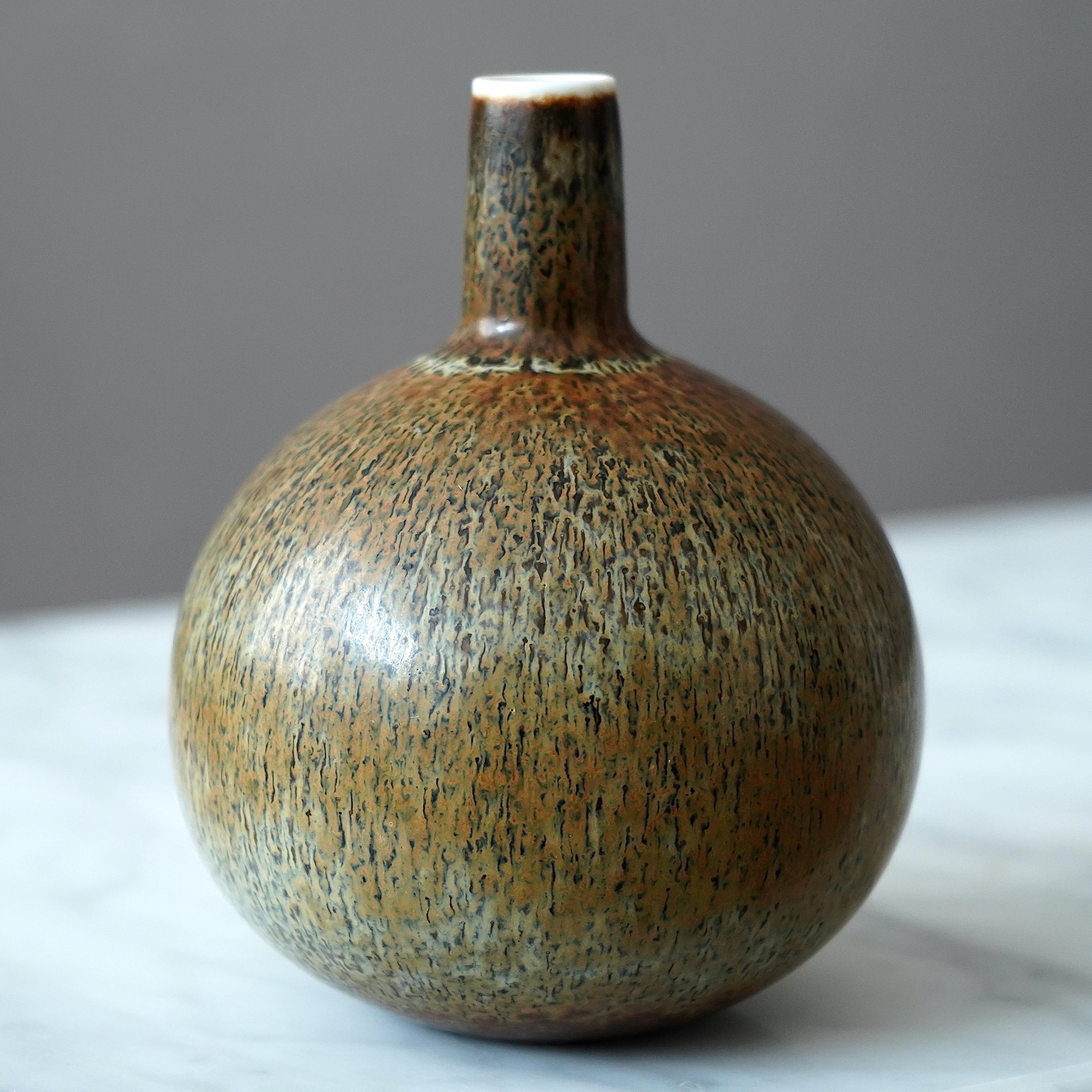 Glazed Set of 5 Stoneware Vases by Carl-Harry Stalhane, Rorstrand, Sweden, 1950s For Sale
