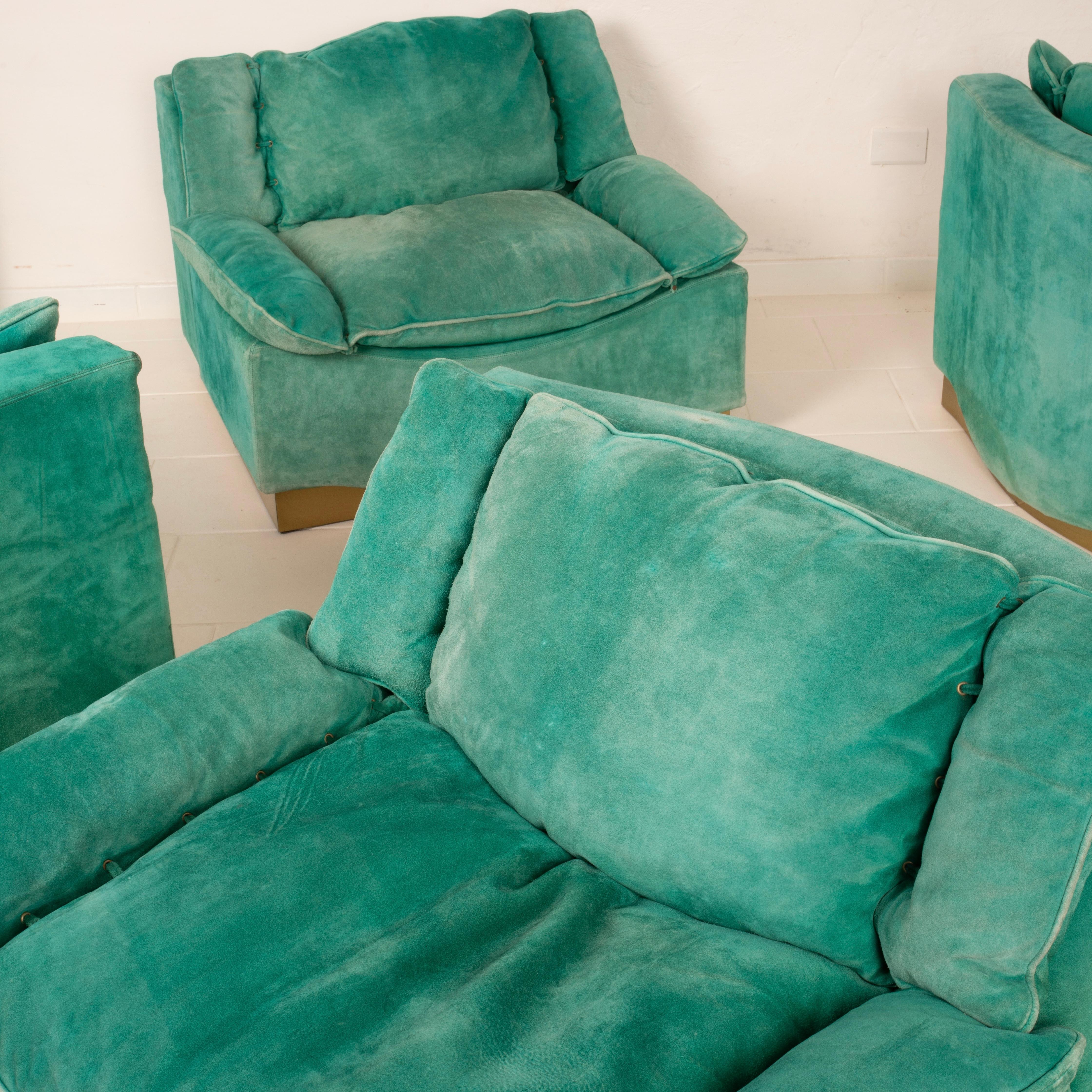 Set of 5 Stropiccio Armhairs by Luciano Frigerio for Frigerio di Desio, 1970 For Sale 4