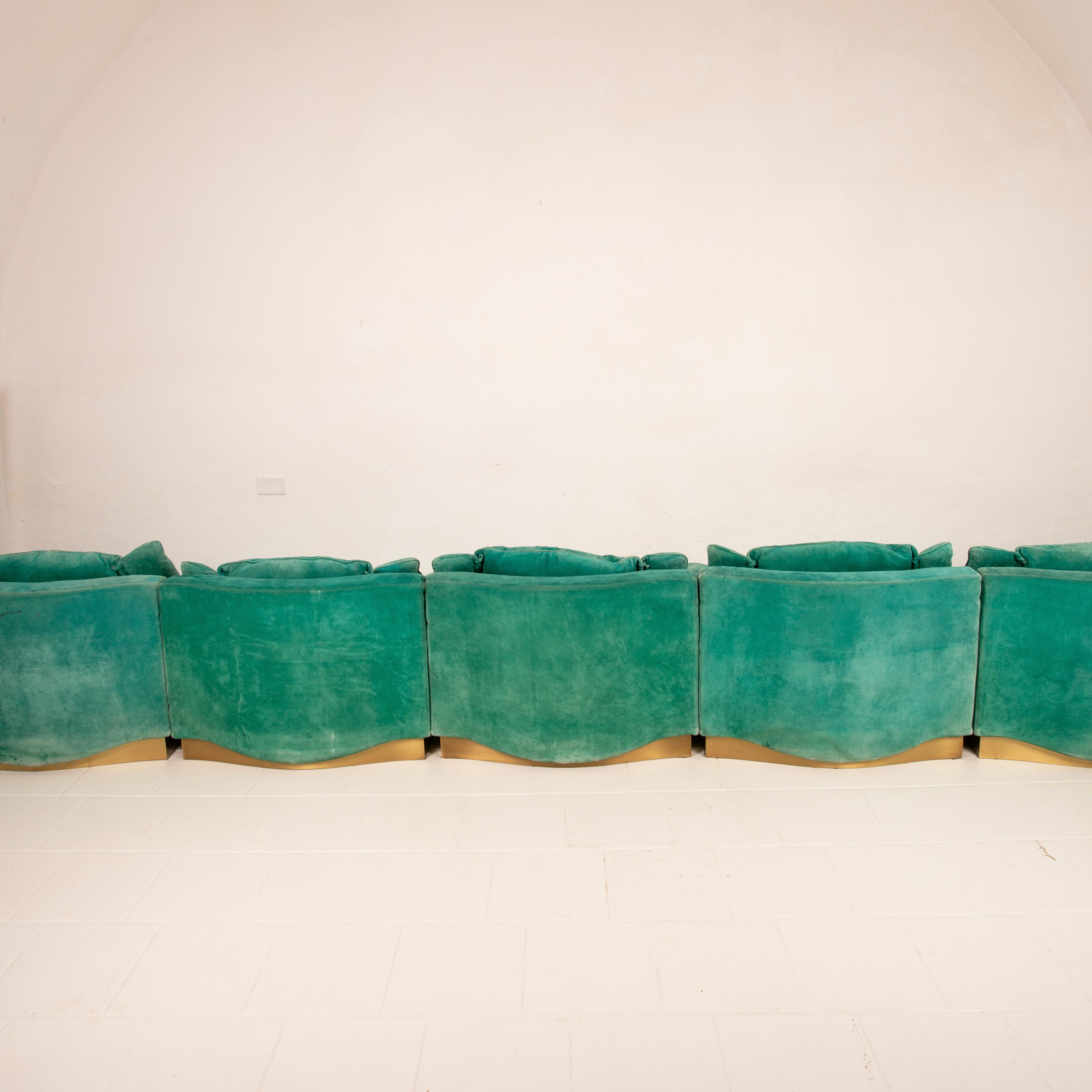 Set of 5 Stropiccio Armhairs by Luciano Frigerio for Frigerio di Desio, 1970 For Sale 5