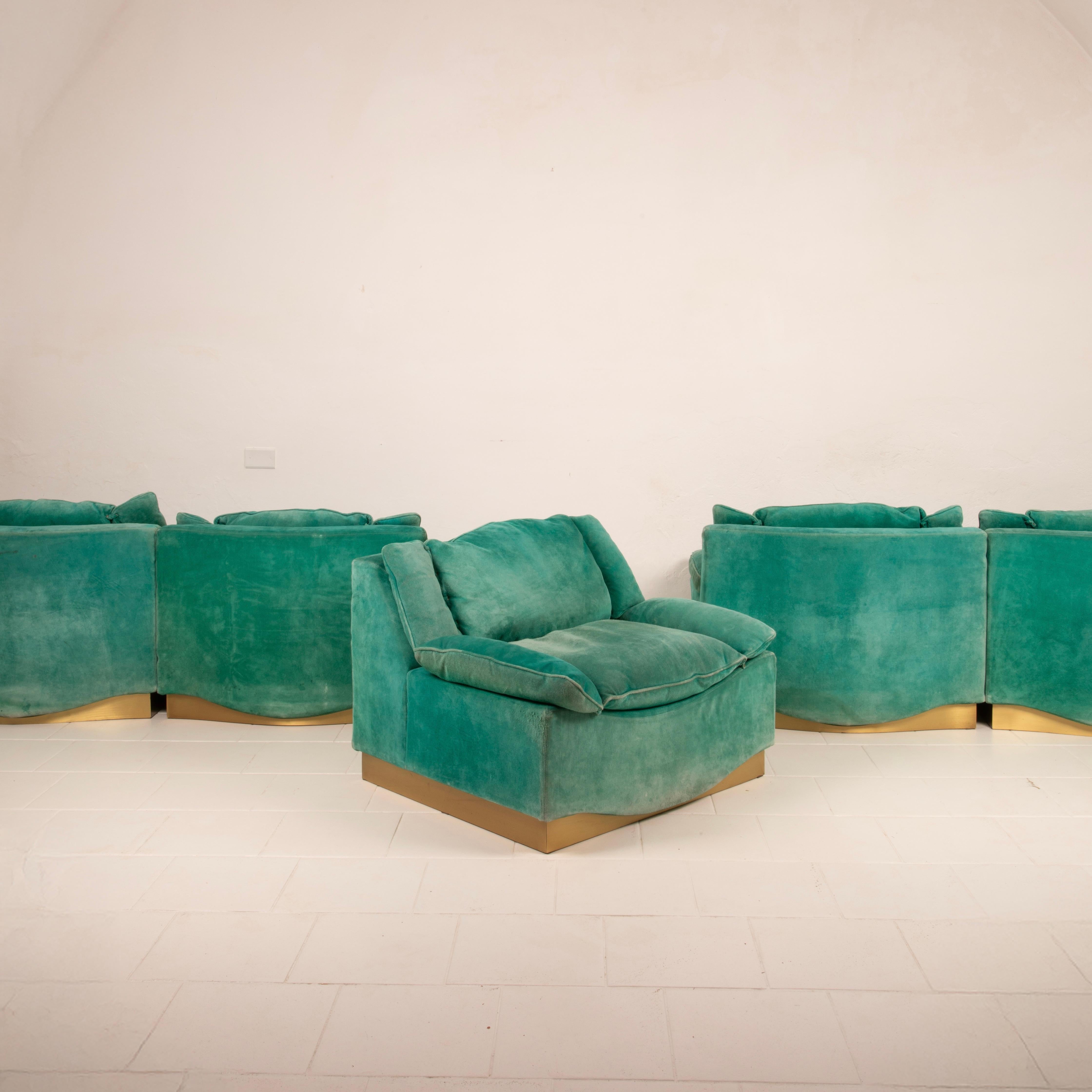 Set of 5 Stropiccio Armhairs by Luciano Frigerio for Frigerio di Desio, 1970 For Sale 7