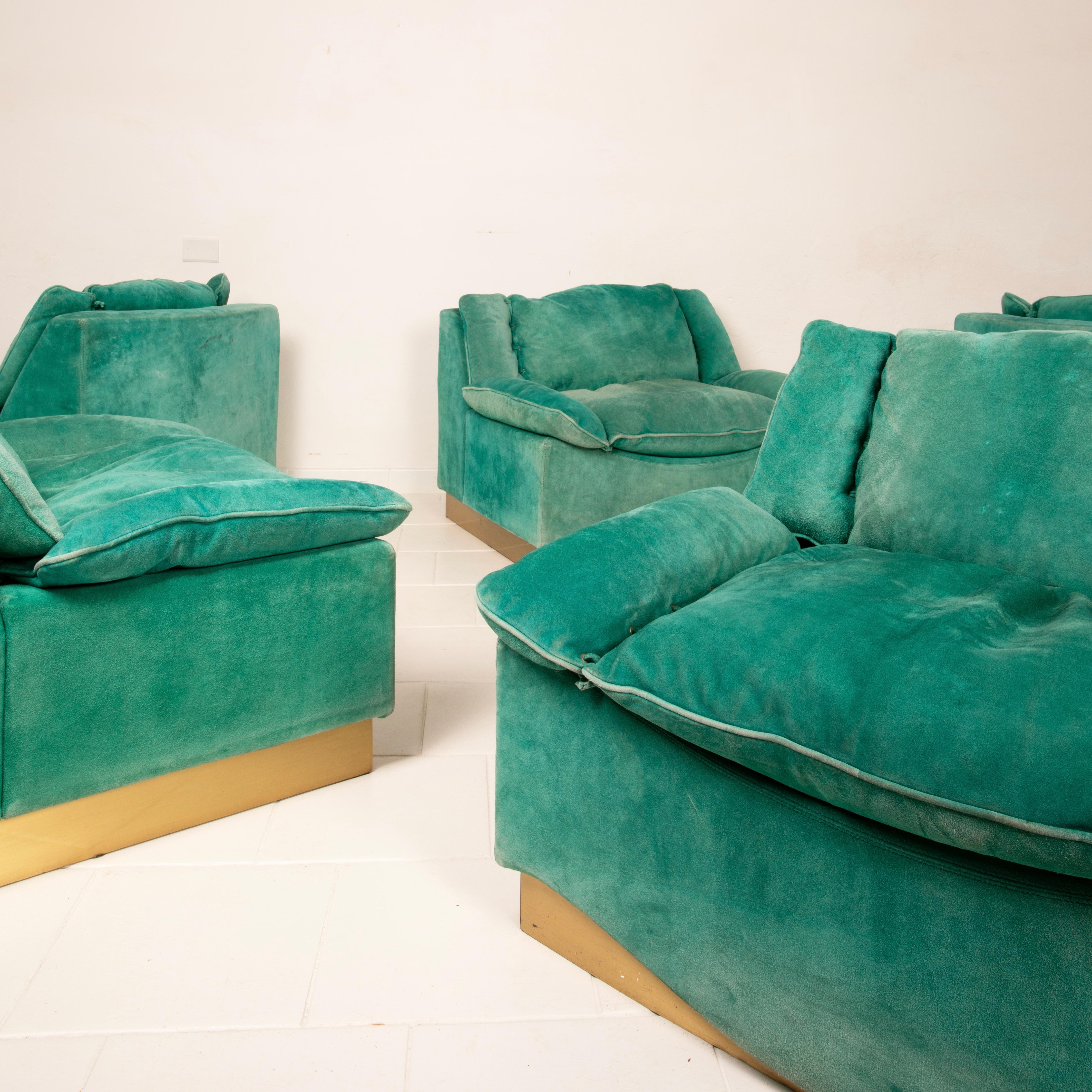 Set of 5 Stropiccio Armhairs by Luciano Frigerio for Frigerio di Desio, 1970 For Sale 2