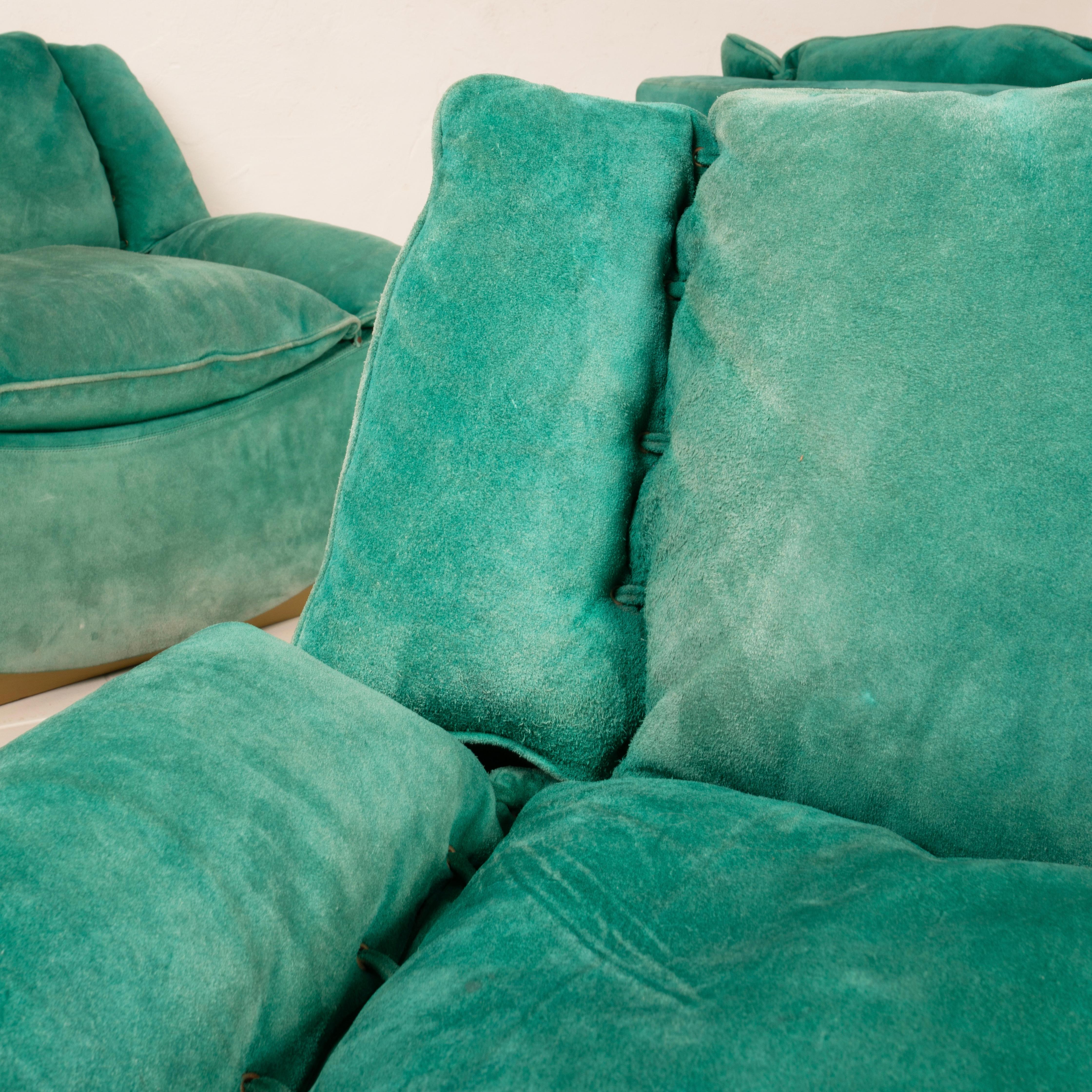 Set of 5 Stropiccio Armhairs by Luciano Frigerio for Frigerio di Desio, 1970 For Sale 3