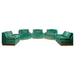 Set of 5 Stropiccio Armhairs by Luciano Frigerio for Frigerio di Desio, 1970