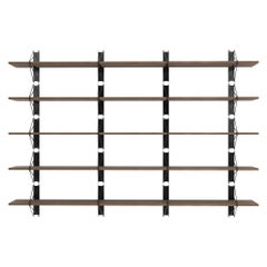 Set of 5 Strut Shelves from Souda, 116in, Black and Walnut, Made to Order