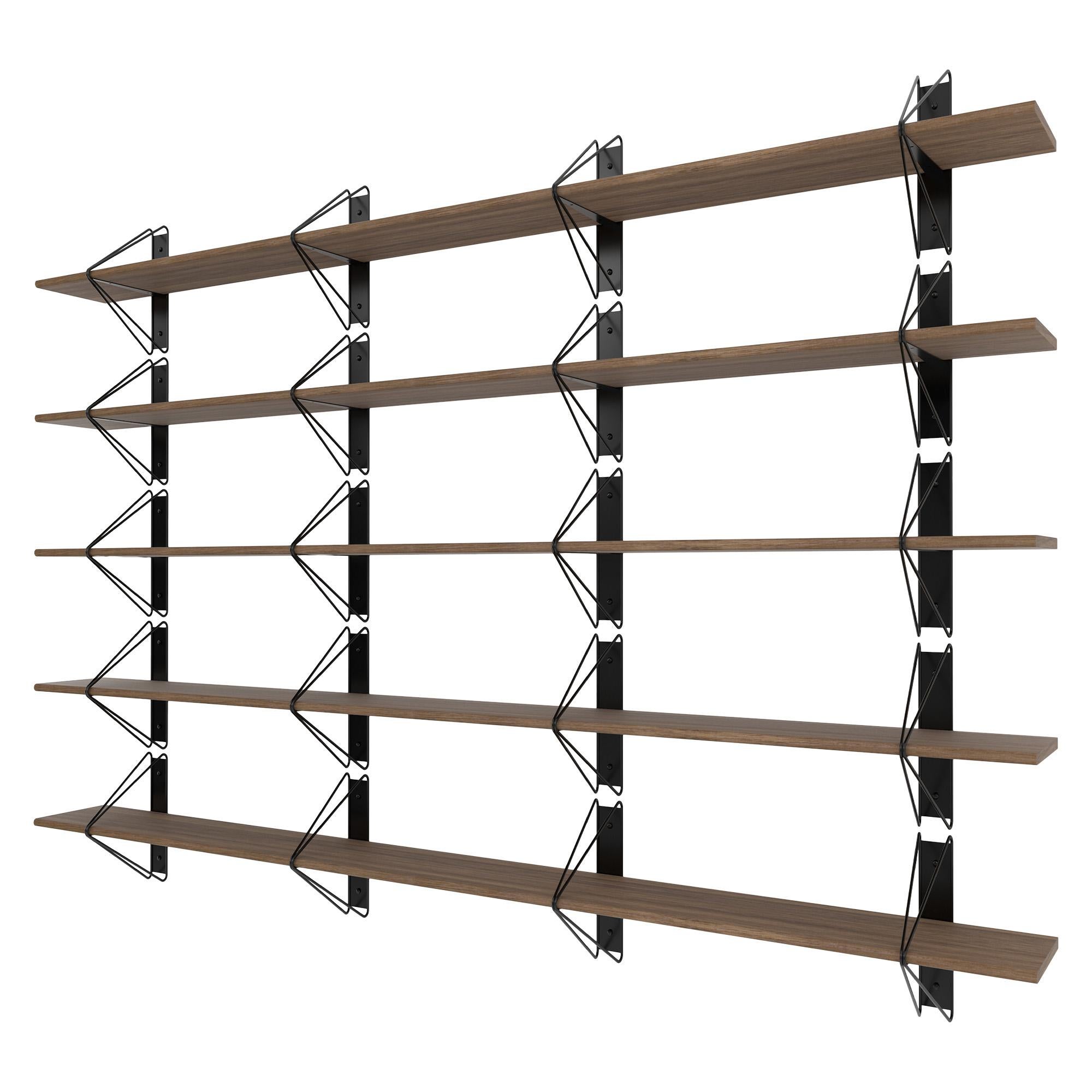 Set of 5 Strut Shelves from Souda, 116in, Black, Extra Long, Made to Order For Sale 4